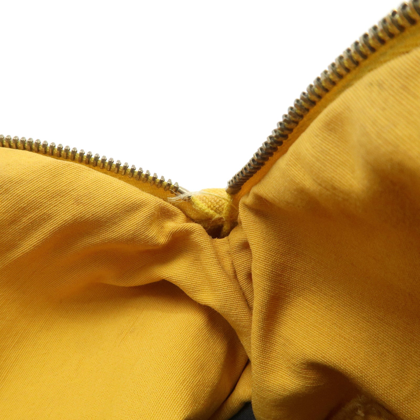 HERMES Set of 2 Leather Canvas Pouch Cosmetic Pouch Pink Yellow Used