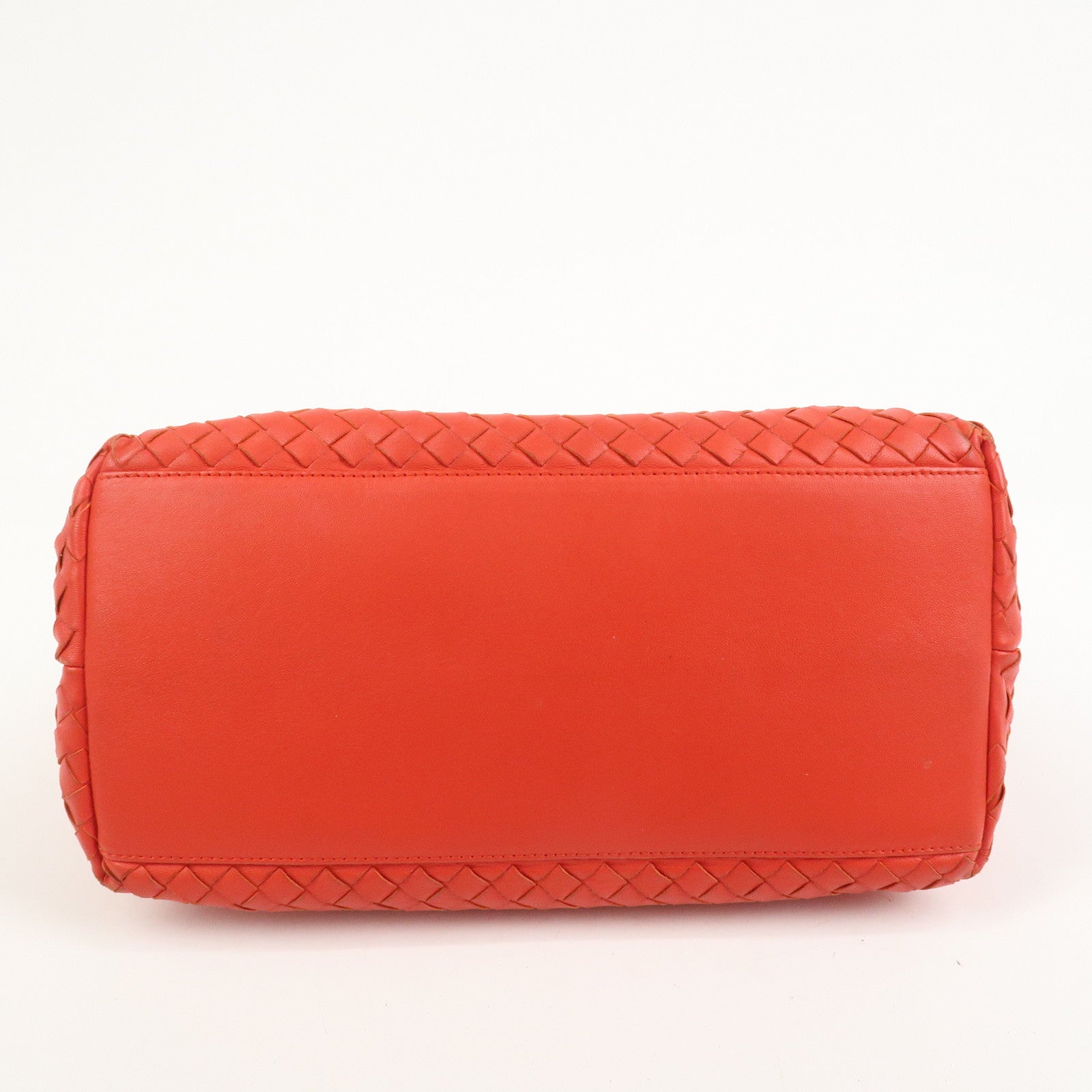 BOTTEGA VENETA Intrecciato Nappa Leather Hand Bag Red