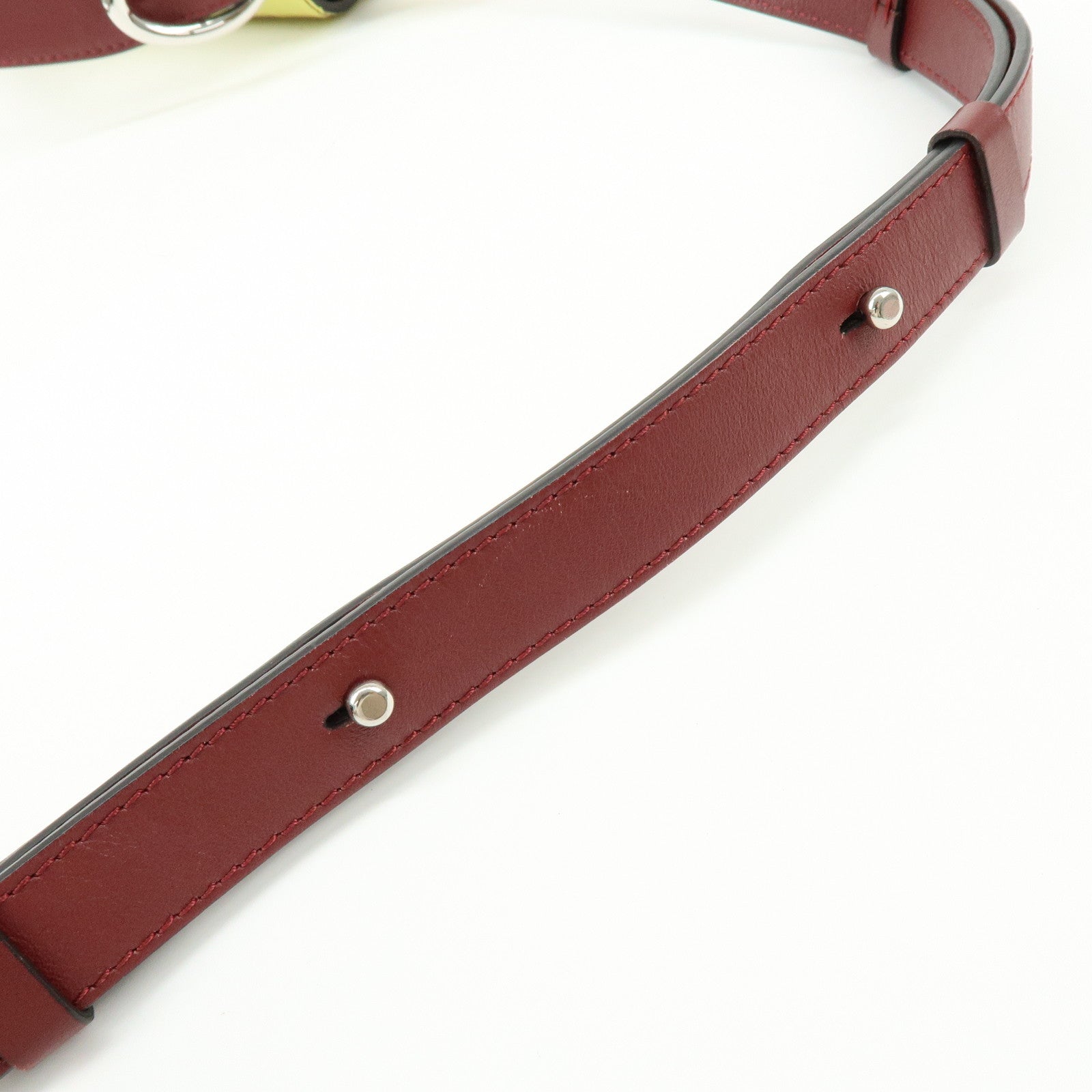 Chloe C Engrabed Leather 2Way Bag Shoulder Bag Bordeaux Yellow