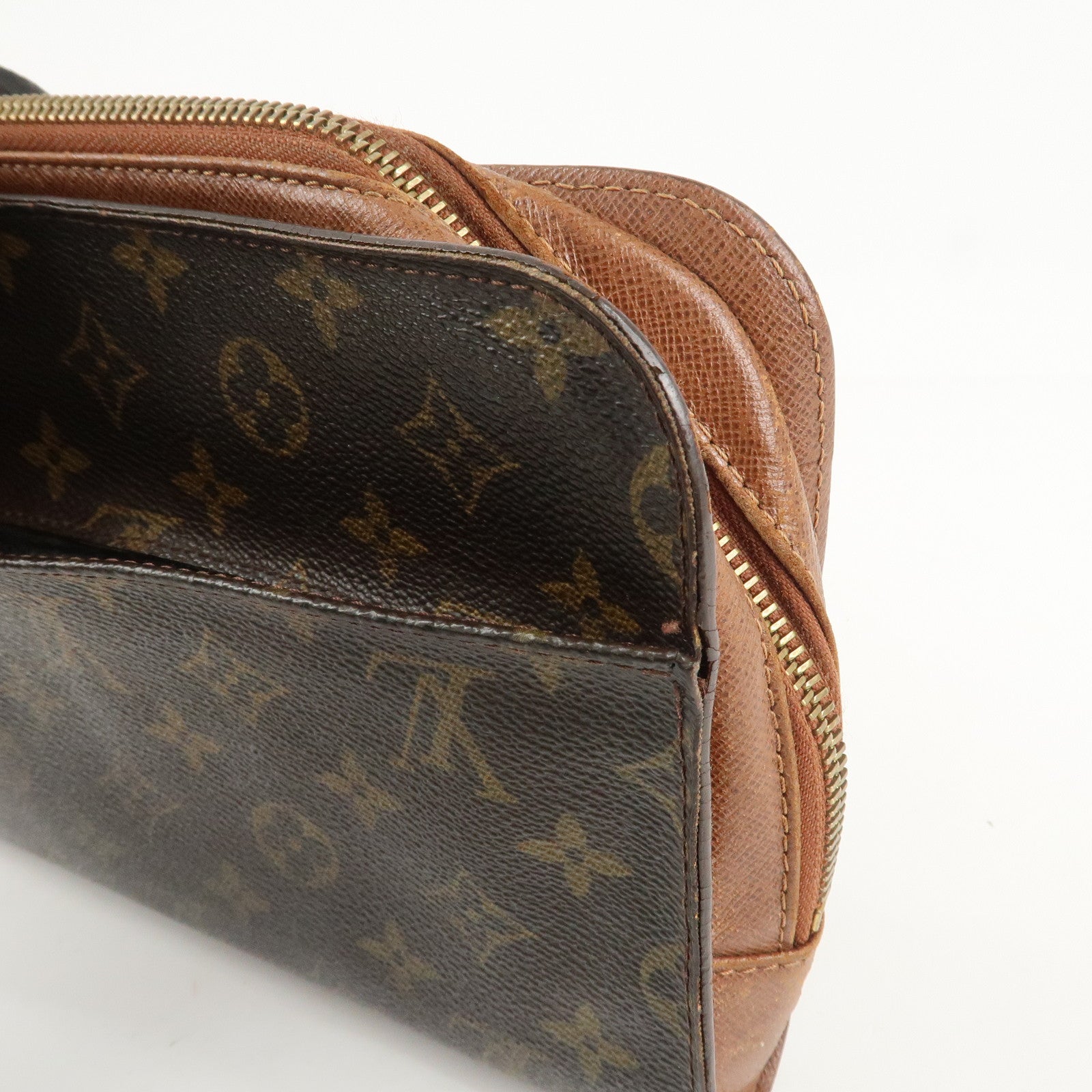 Louis Vuitton Monogram Orsay Clutch Bag Pouch Brown M51790 Used