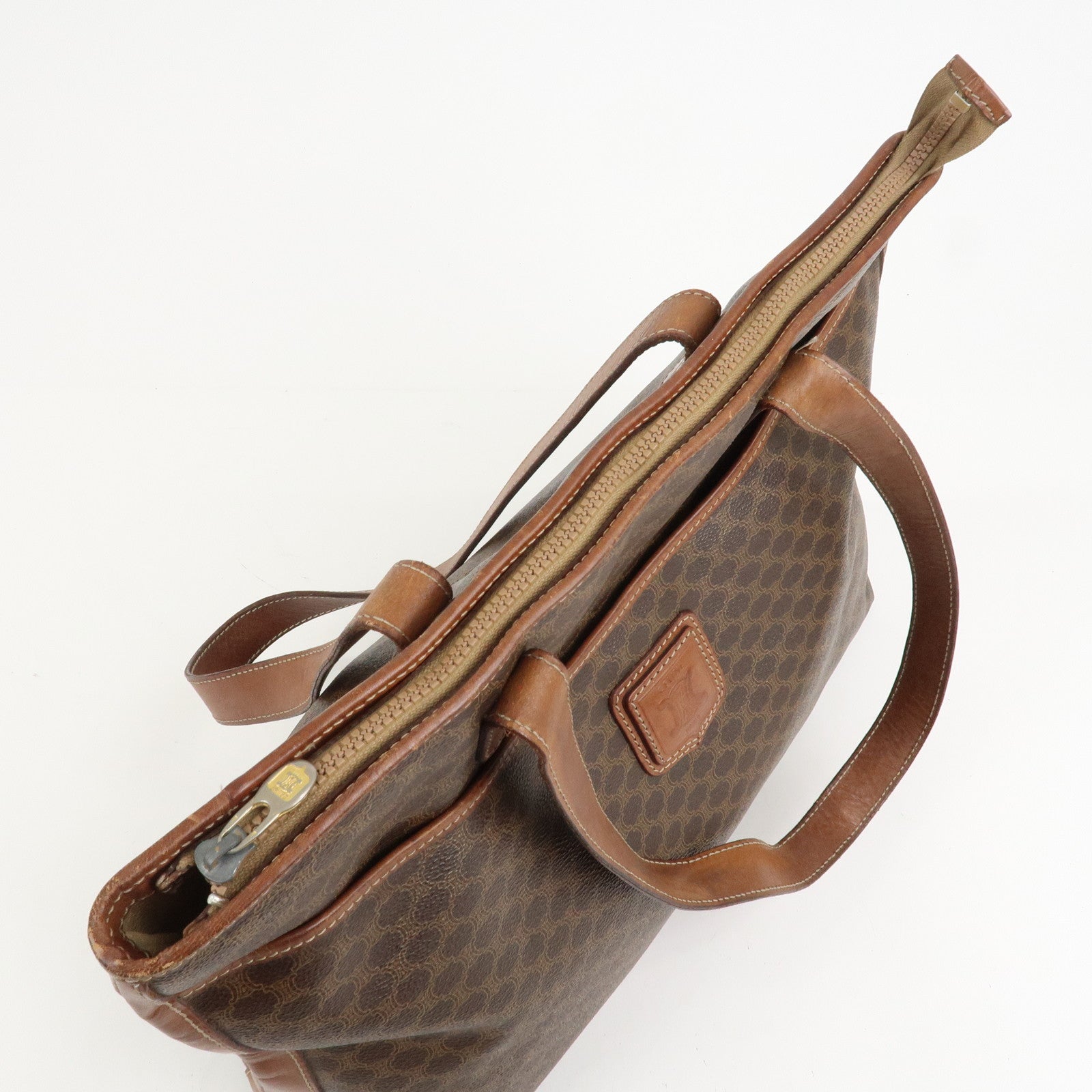 CELINE Macadam PVC Leather Tote Bag Shoulder Bag Brown