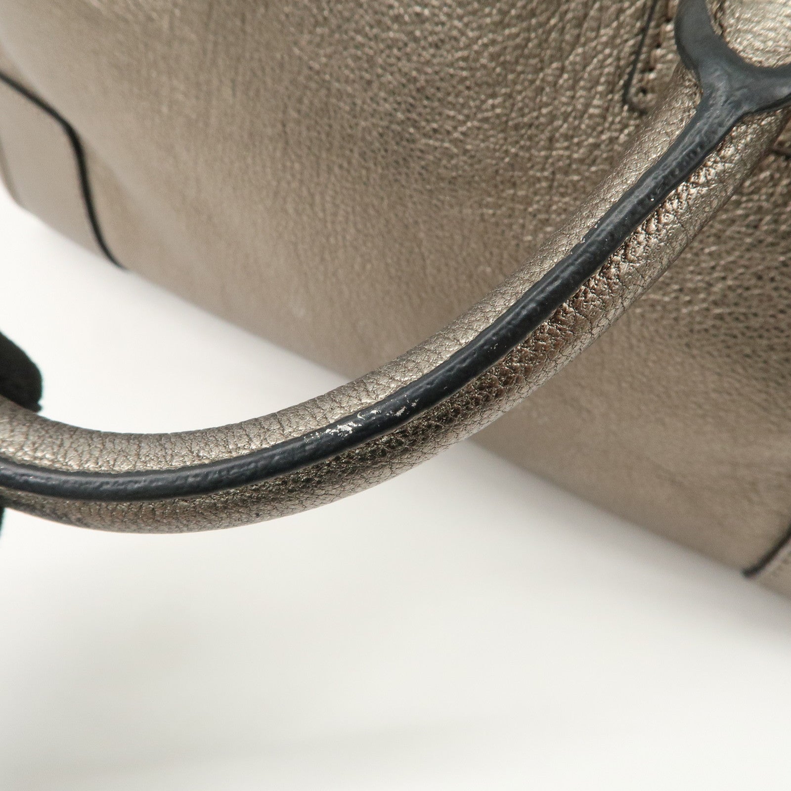 LOEWE Anagram Amazona 28 Leather Hand Bag Gold Used