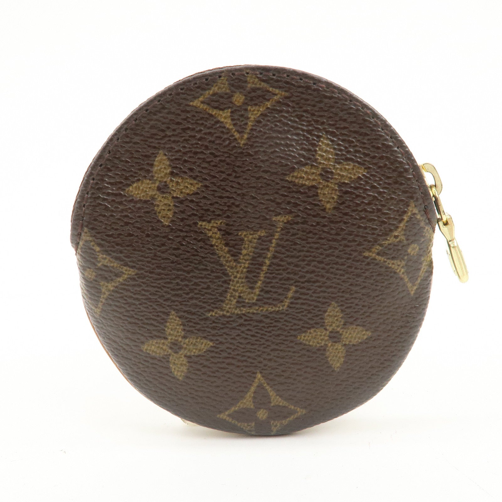 Louis Vuitton Monogram Porte Monnaie Rond Coin Case Brown M61926