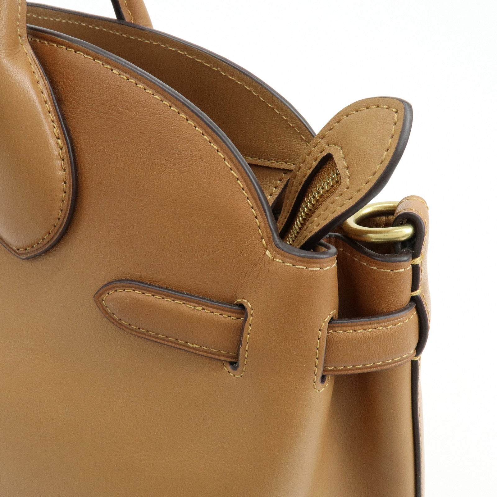 COACH Empire Calf Leather 2Way Shoulder Bag Hand Bag Brown