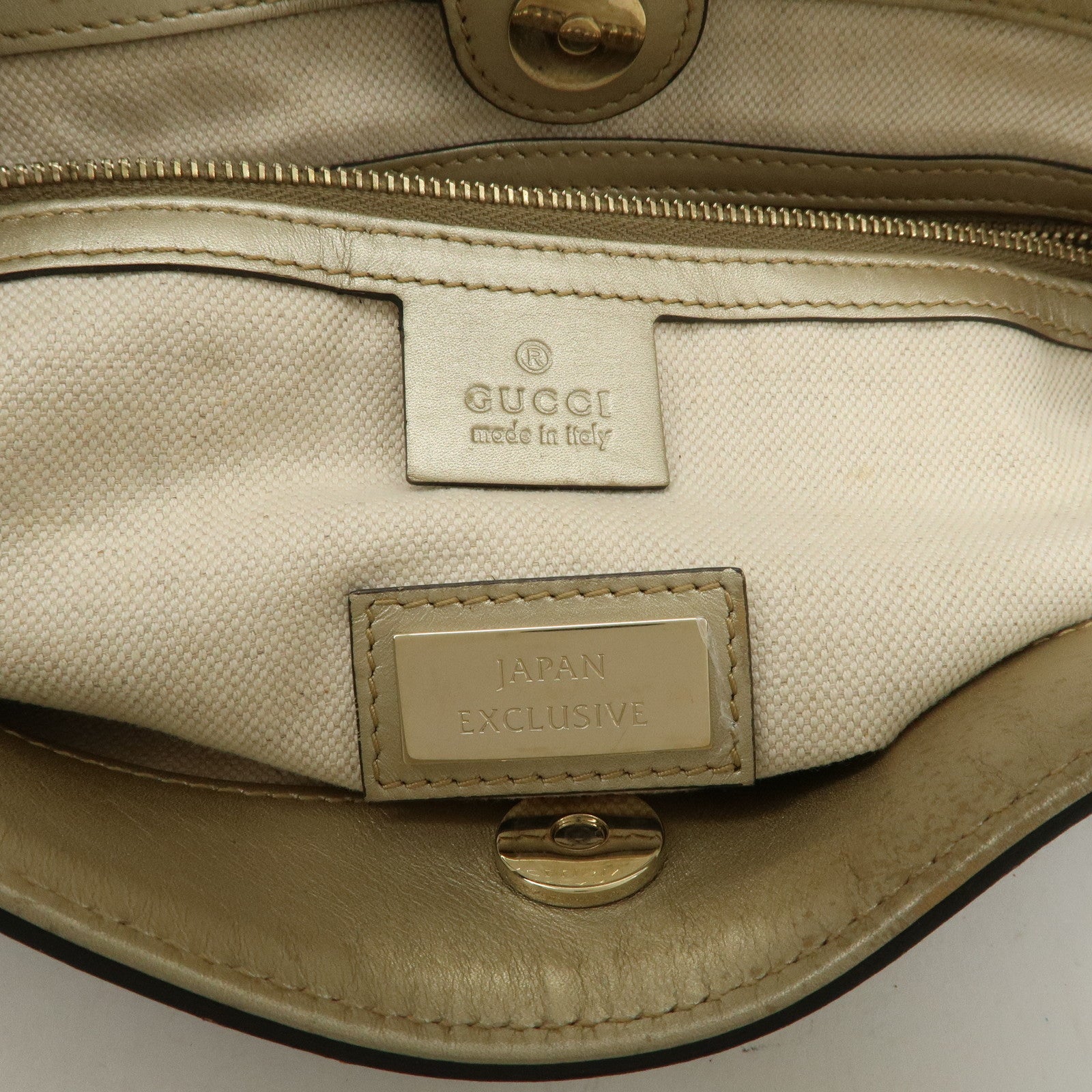 GUCCI Craft Denim Leather Tote Bag Shoulder Bag Blue Gold 348715 Used