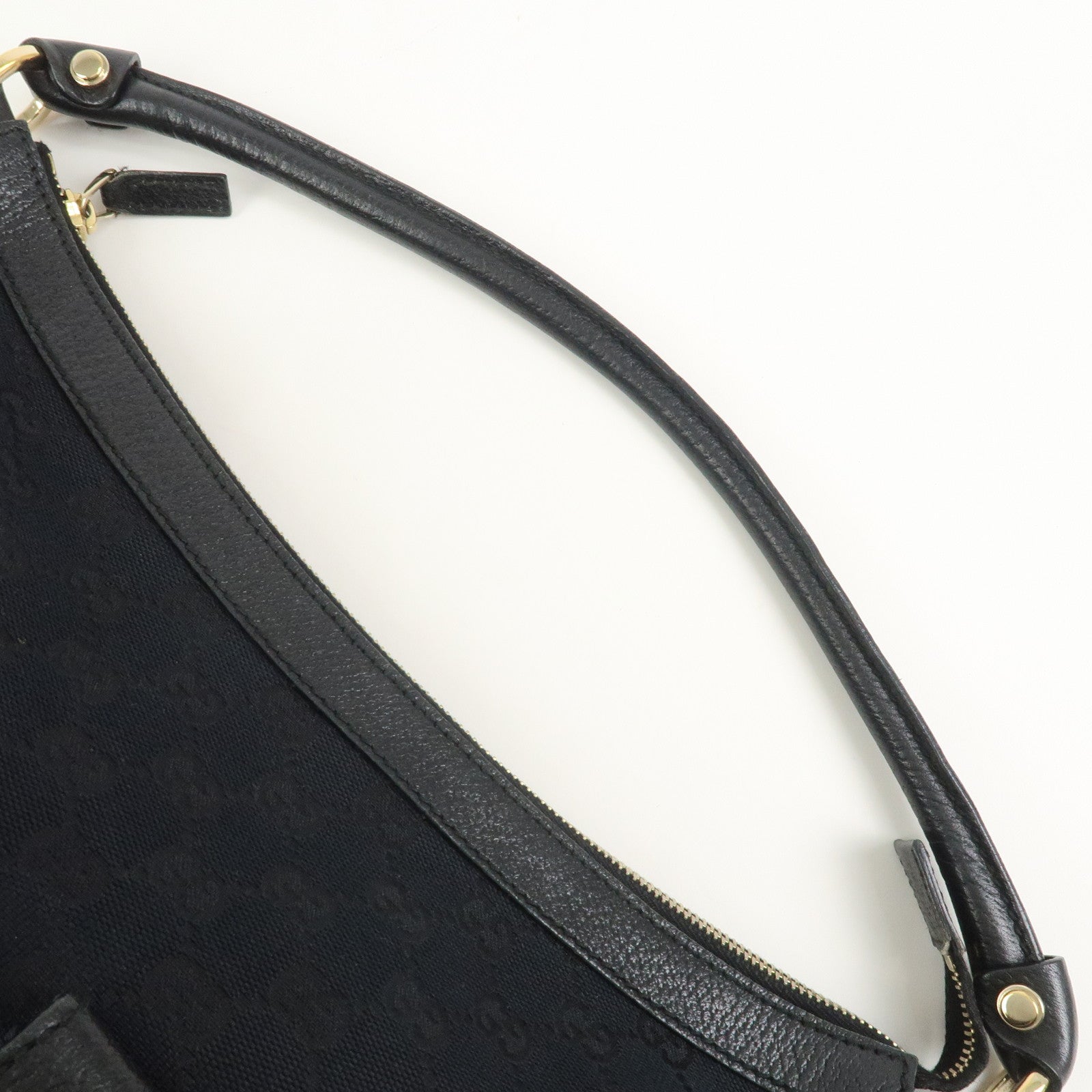 GUCCI Abbey GG Monogram Front Pocket Shoulder Bag Black 153025