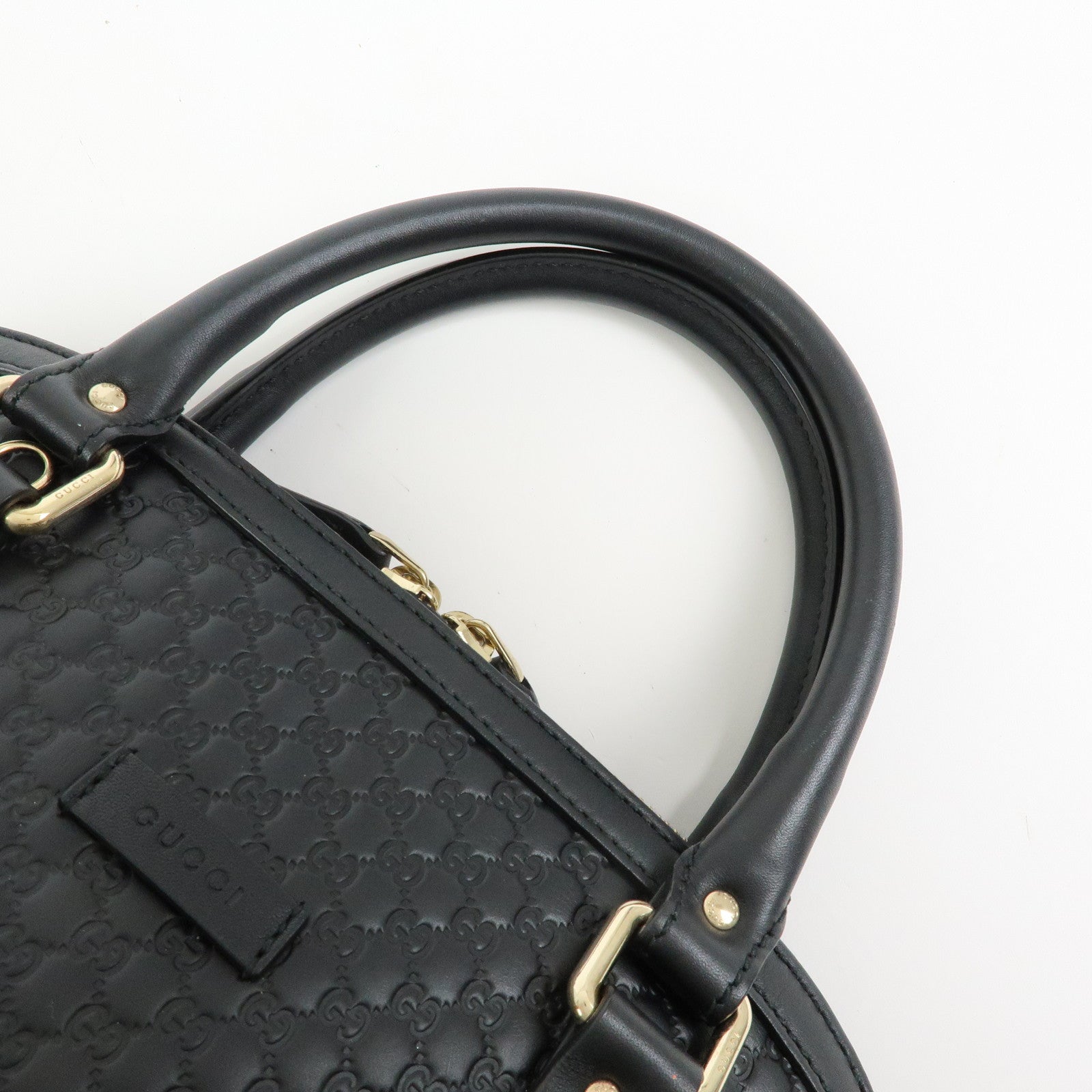 GUCCI Microguccissima Leather 2WAY Bag Hand Bag Black 449663