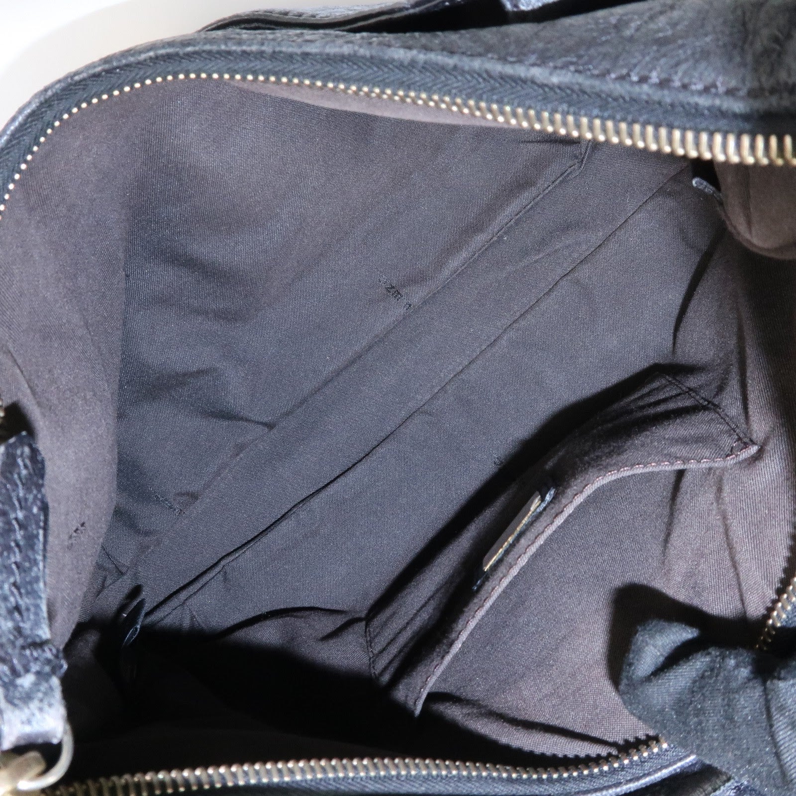 FENDI Leather Shoulder Bag Hand Bag Black 8BR522 Used