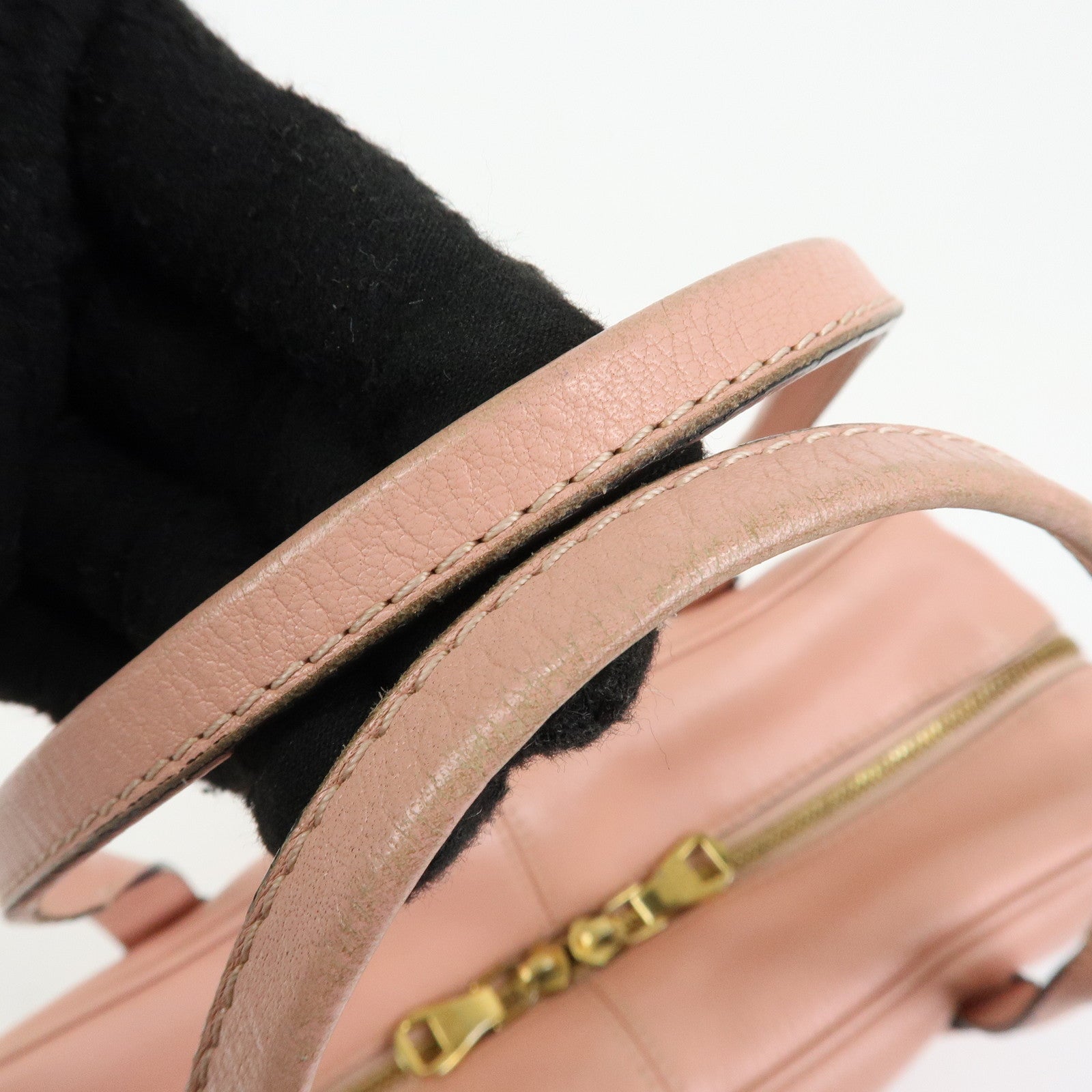 LOEWE Heritage Logo Leather Boston Bag Shoulder Bag Pink