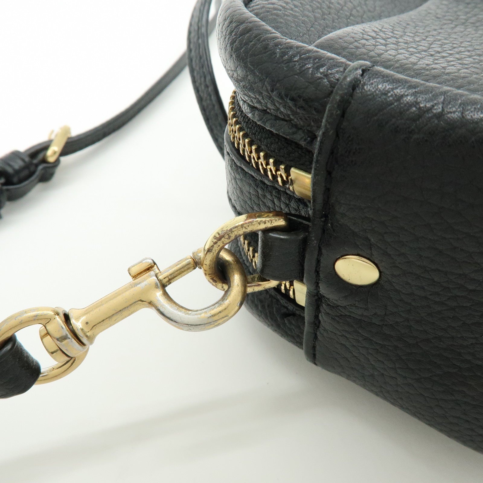 TORY BURCH Leather Double T Shoulder Bag Crossbody Bag Black