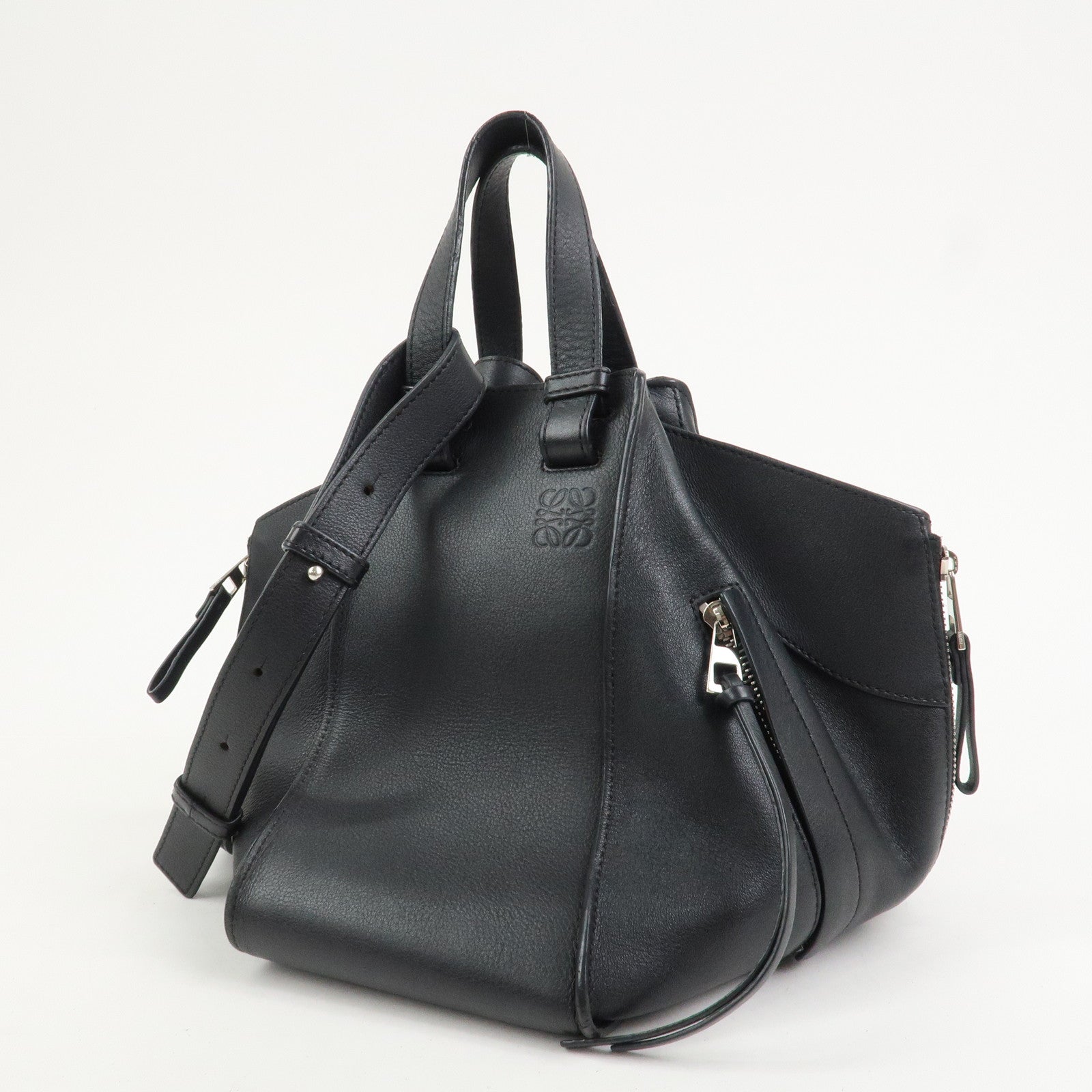 LOEWE Hammock Medium Leather Shoulder Bag Hand Bag Black