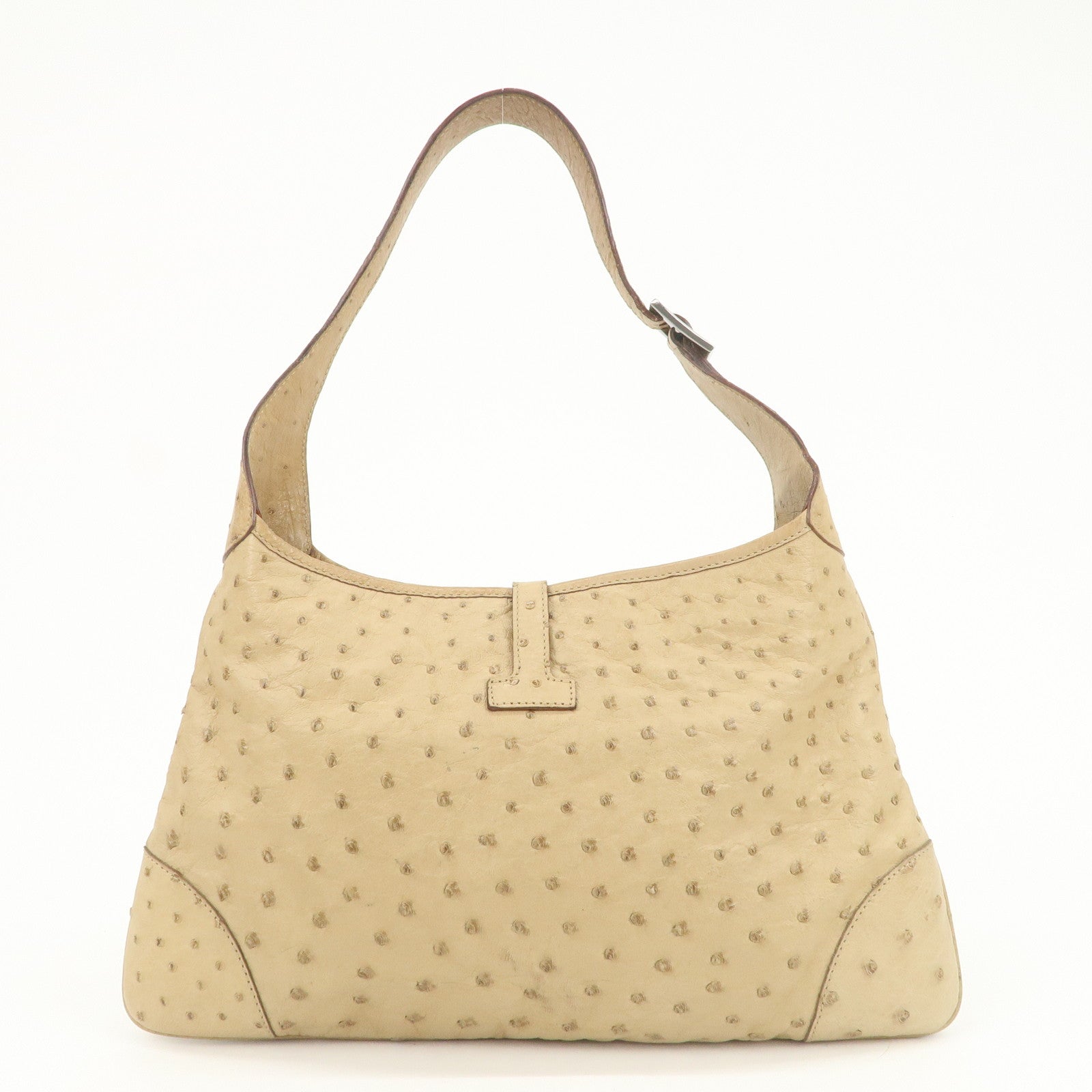 GUCCI Kandensky Leather Shoulder Bag Hand Bag Beige 001・4057