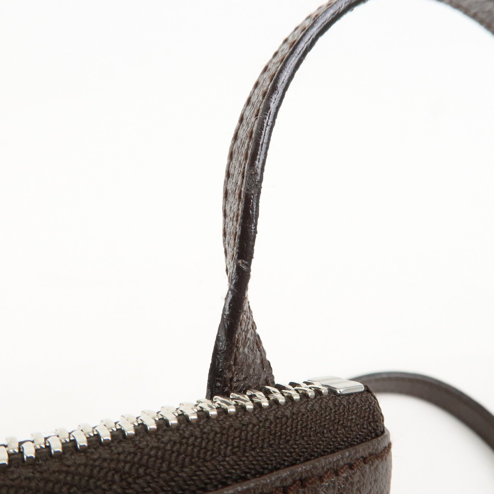 BVLGARI Logo Mania Canvas Leather Shoulder Bag Beige Brown 22588