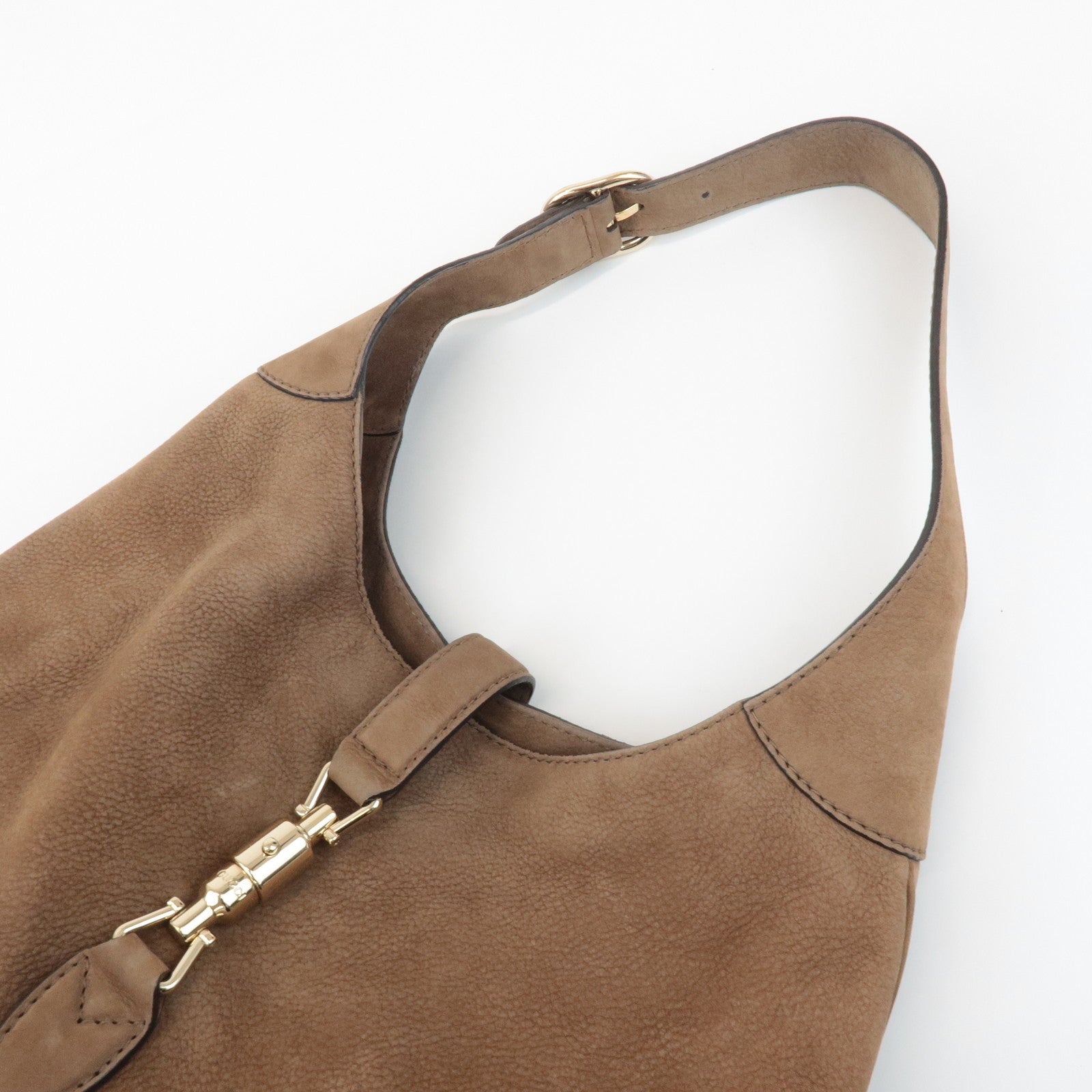 GUCCI New Jackie Leather Shoulder Bag Hand Bag Brown 277520 Used