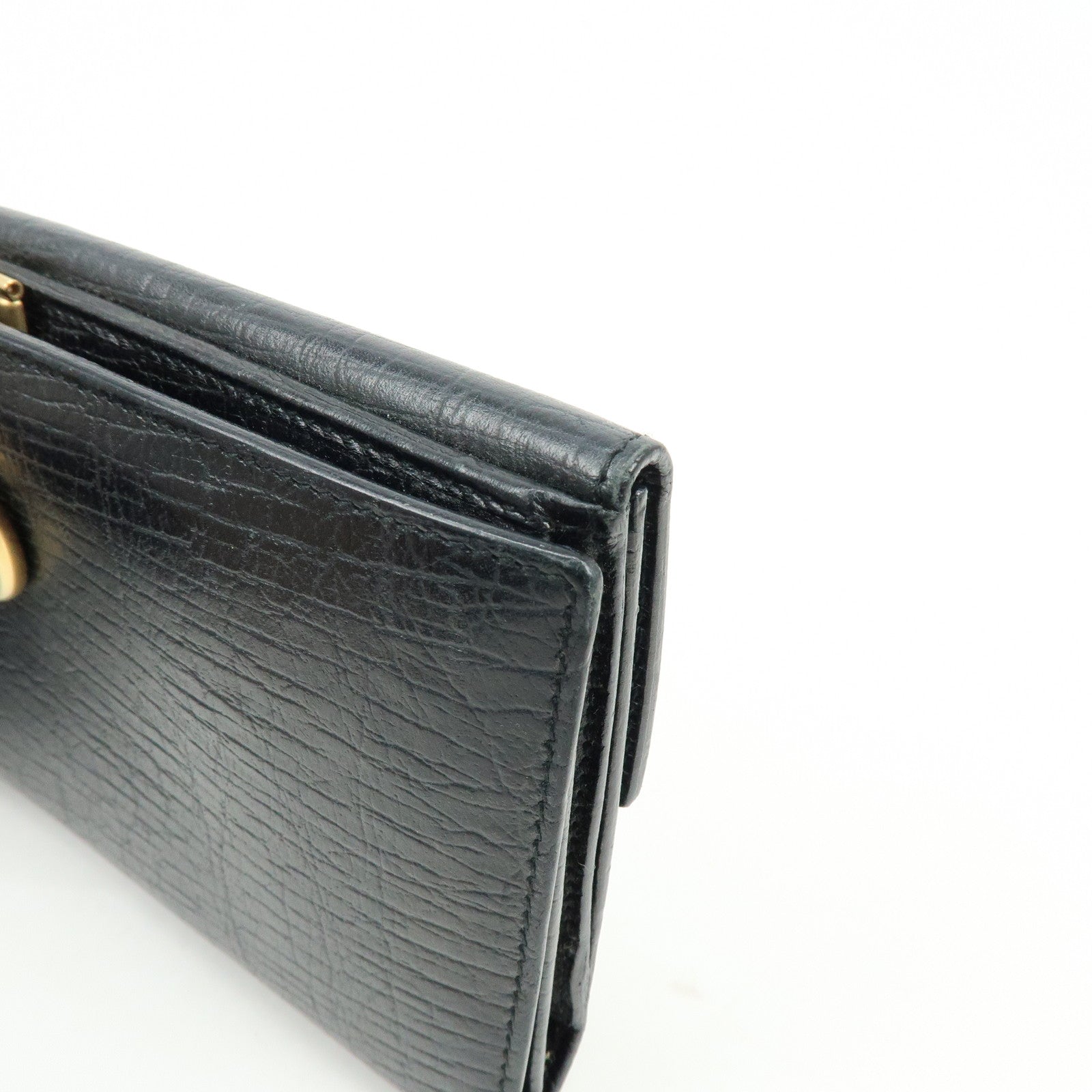 GUCCI Horsebit 1955 Embossed Leather Long Wallet Black 101602
