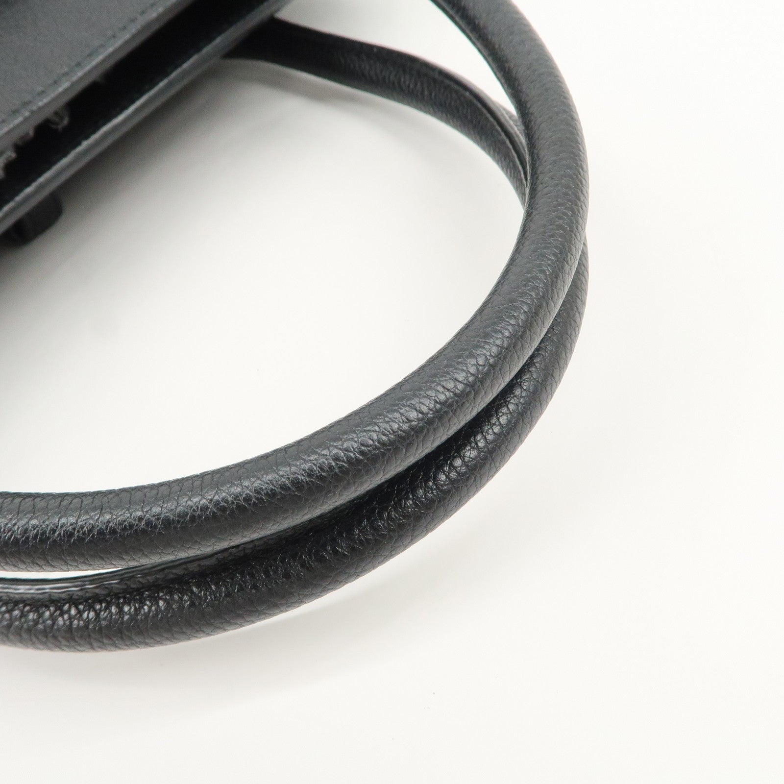 BVLGARI Alba Leather 2Way Hand Bag Shoulder Bag Charm Black