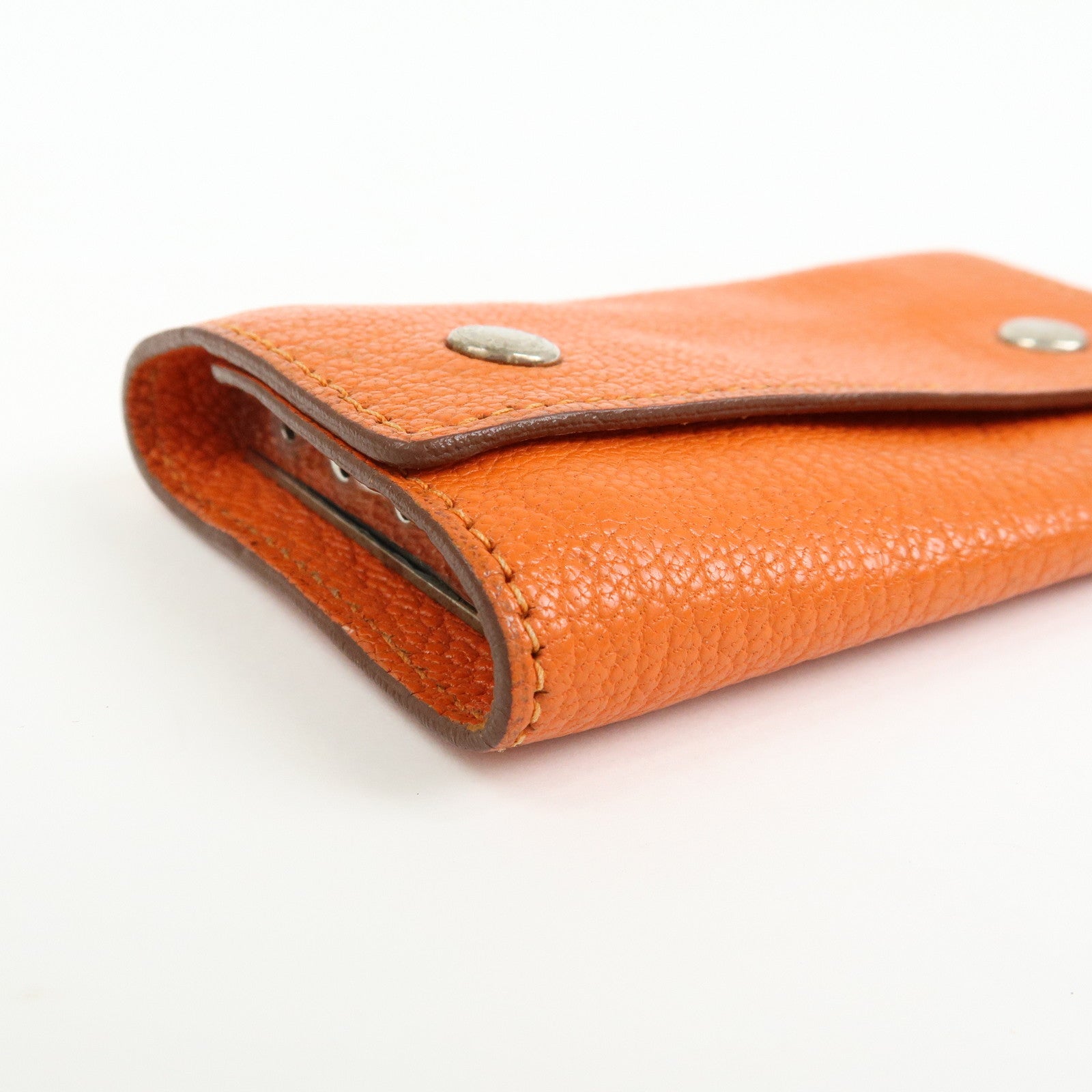 HERMES Sellier Togo Leather 4 Key Case Key Holder □F Stamped Orange
