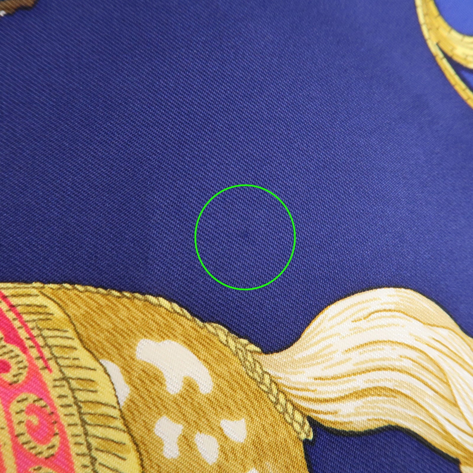 HERMES Carre 90 Silk 100% Scarf Cheval Turc Blue Gold Navy Used