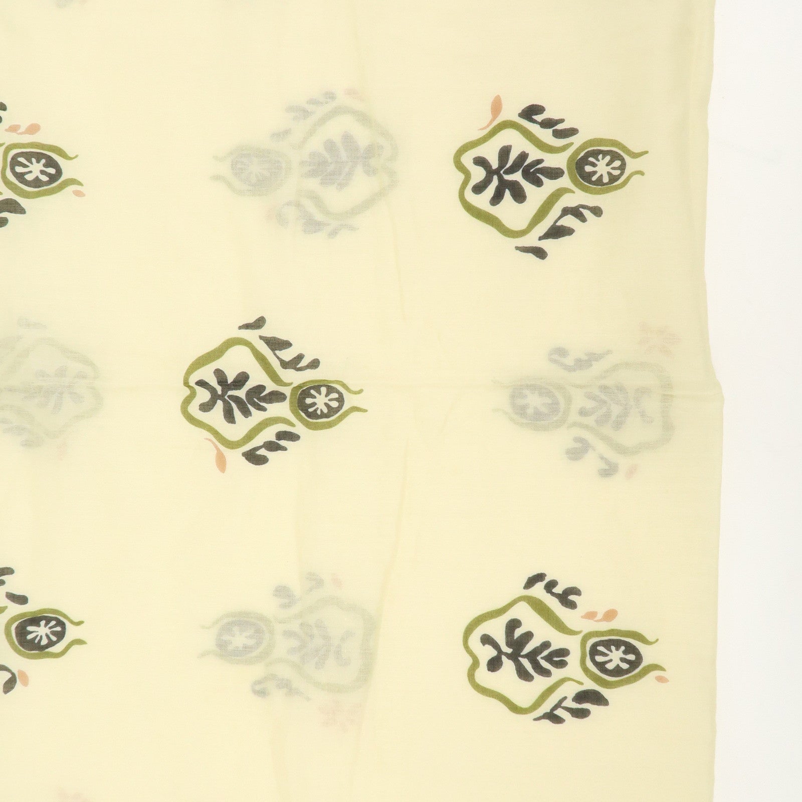 Christian Dior Logo Cotton 100% Scarf Geometric Motif Ivory Red