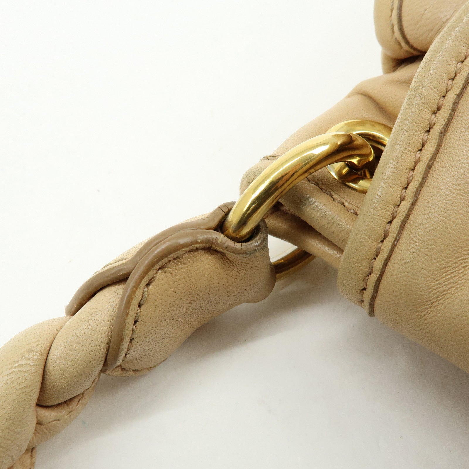 MIU MIU Matelasse Leather 2Way Bag Hand Bag Shoulder Bag Beige