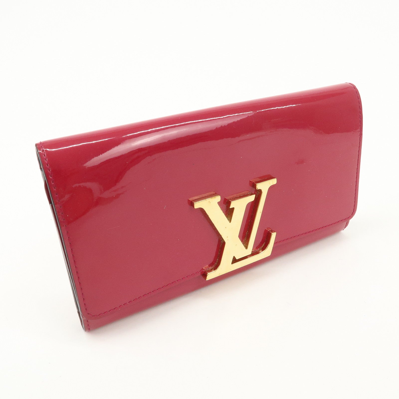 Louis Vuitton Vernis Leather Louise GM Clutch Bag Wallet Rose Indien M61317