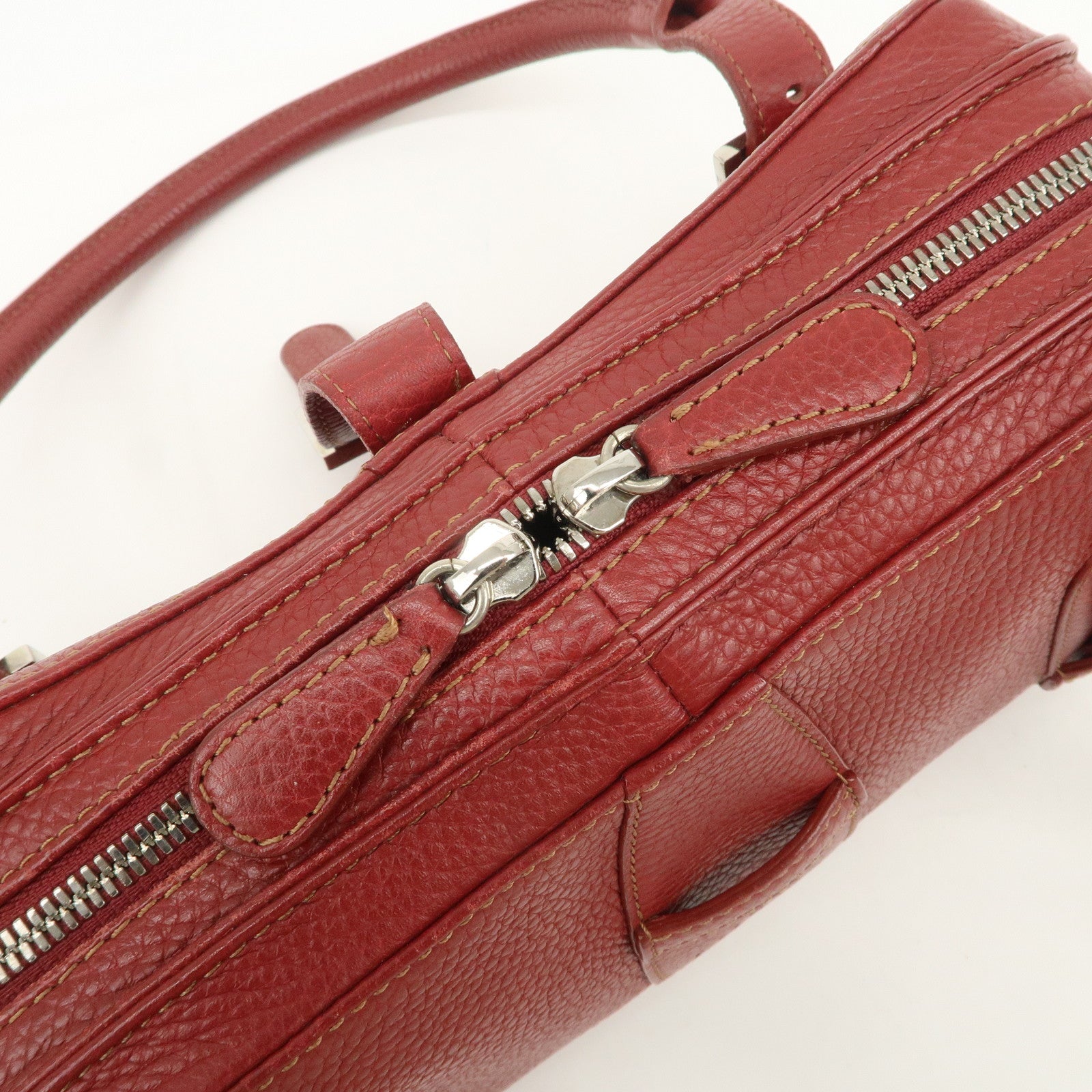 LOEWE Senda Leather Shoulder Bag Hand Bag Red