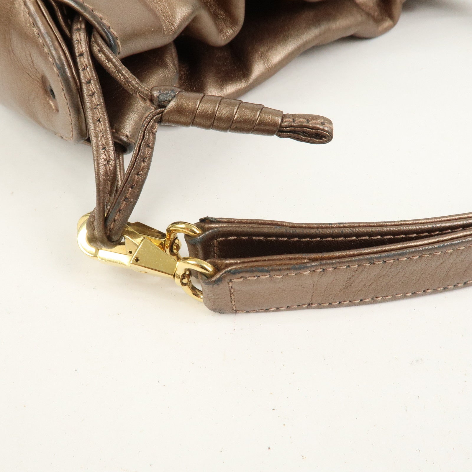 LOEWE Anagram Logo Leather Shoulder Bag Hand Bag Brown