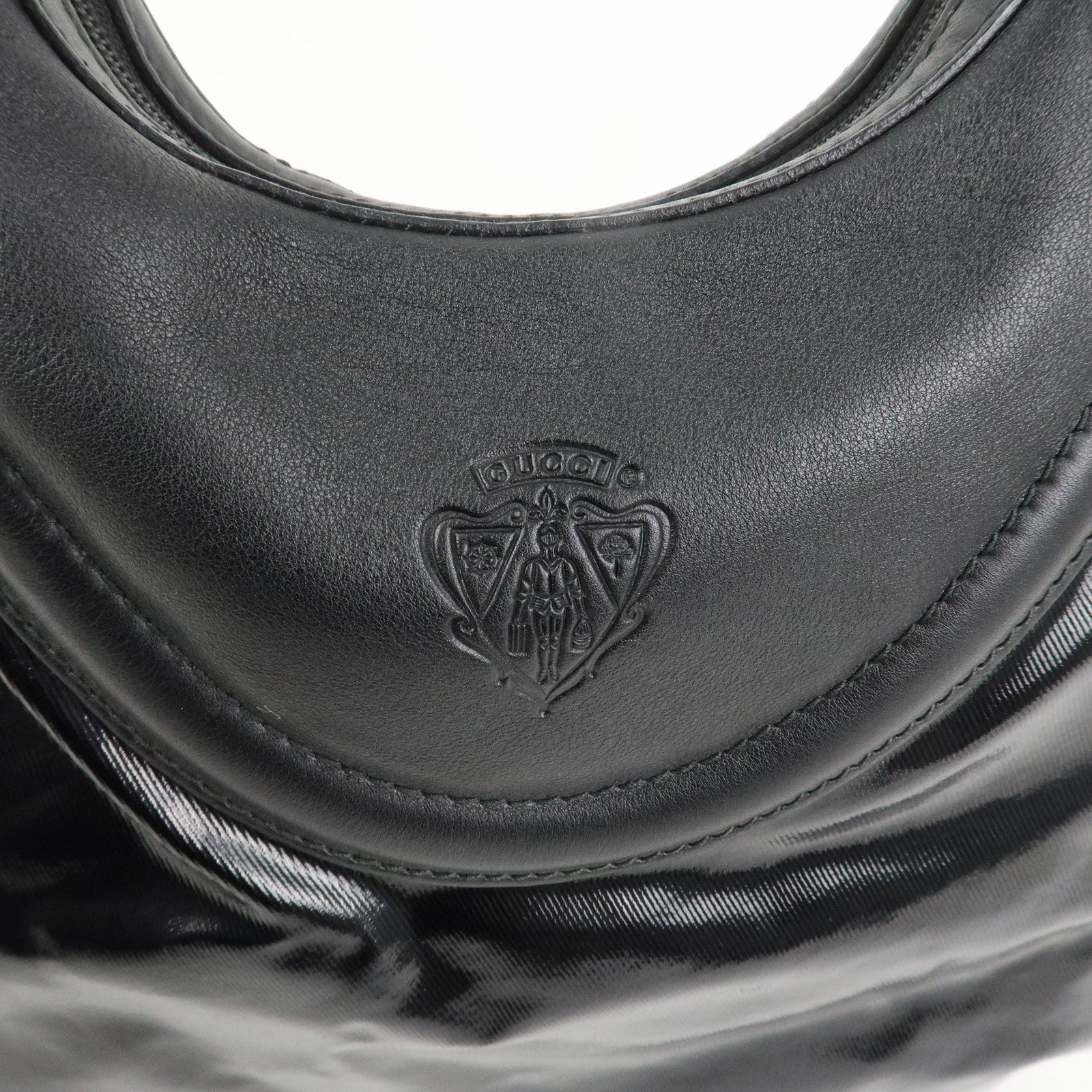 GUCCI Hysteria PVC Canvas Leather Shoulder Bag Black 262903