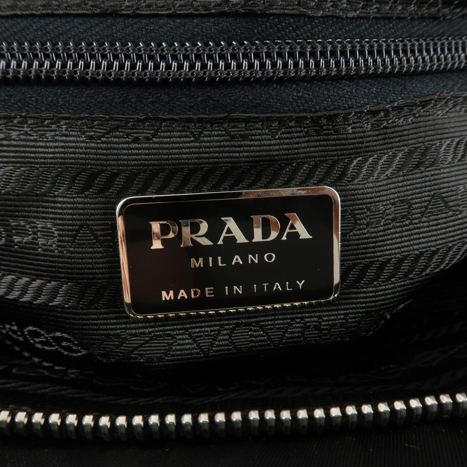 PRADA Triangle Logo Nylon Leather Tote Bag Shoulder Bag B11093 Used