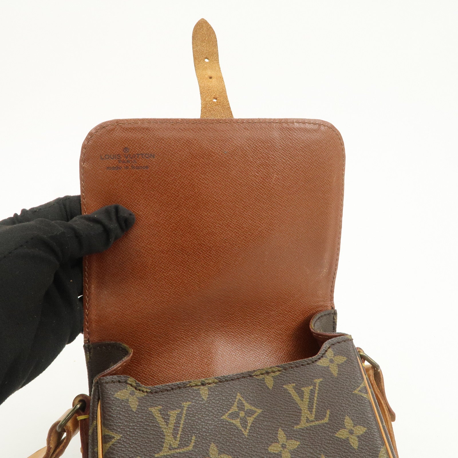 Louis Vuitton Monogram Mini Cartouchiere Shoulder Bag Brown M51254