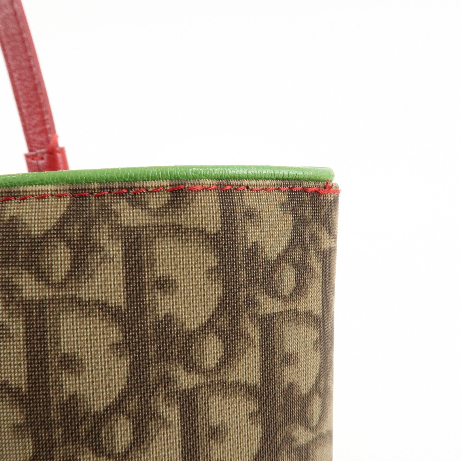 Christian Dior Rasta Line Trotter PVC Leather Tote Bag Hand Bag Brown Used