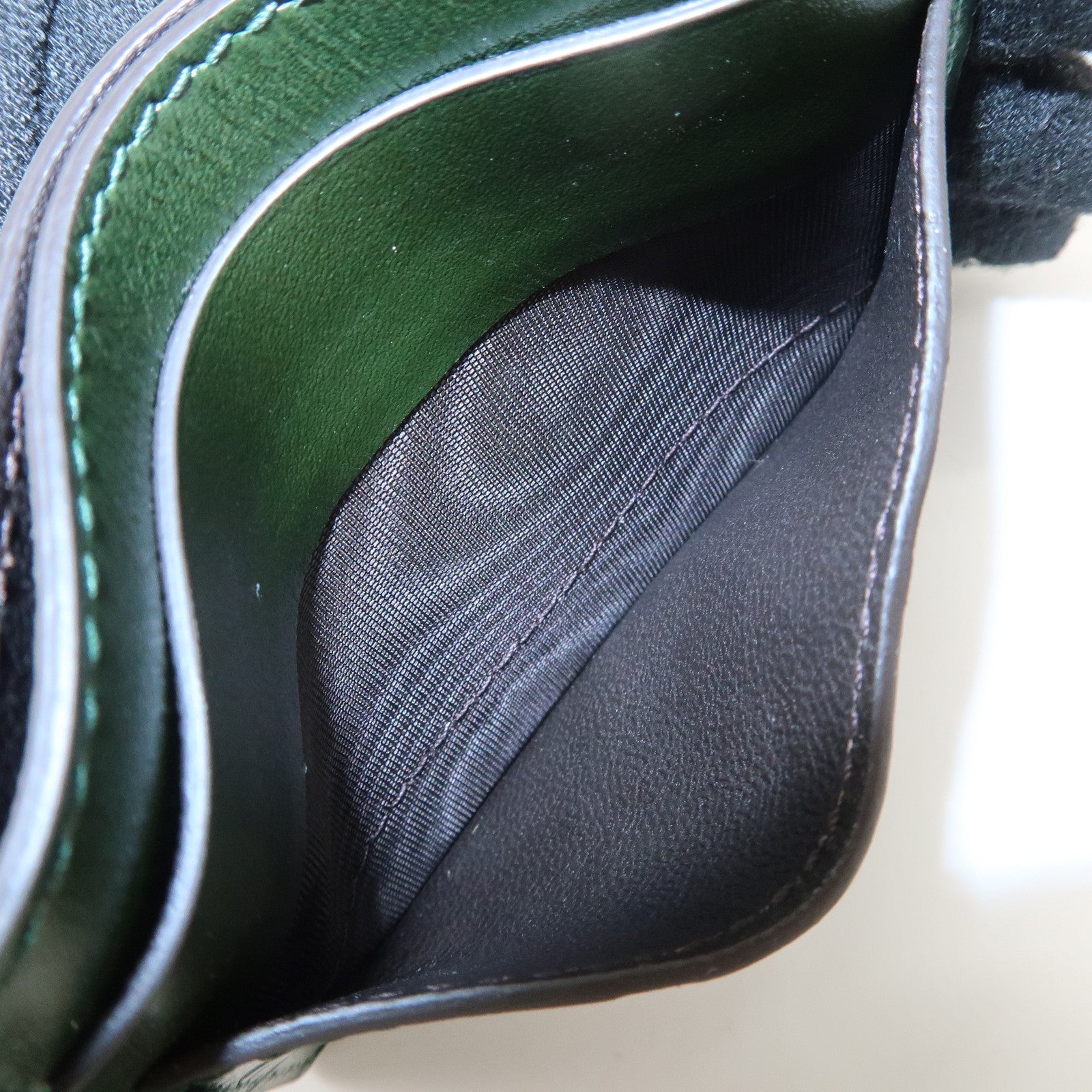 GUCCI Guccissima Tiger Natal Details Leather Card Case Green 428542 Used