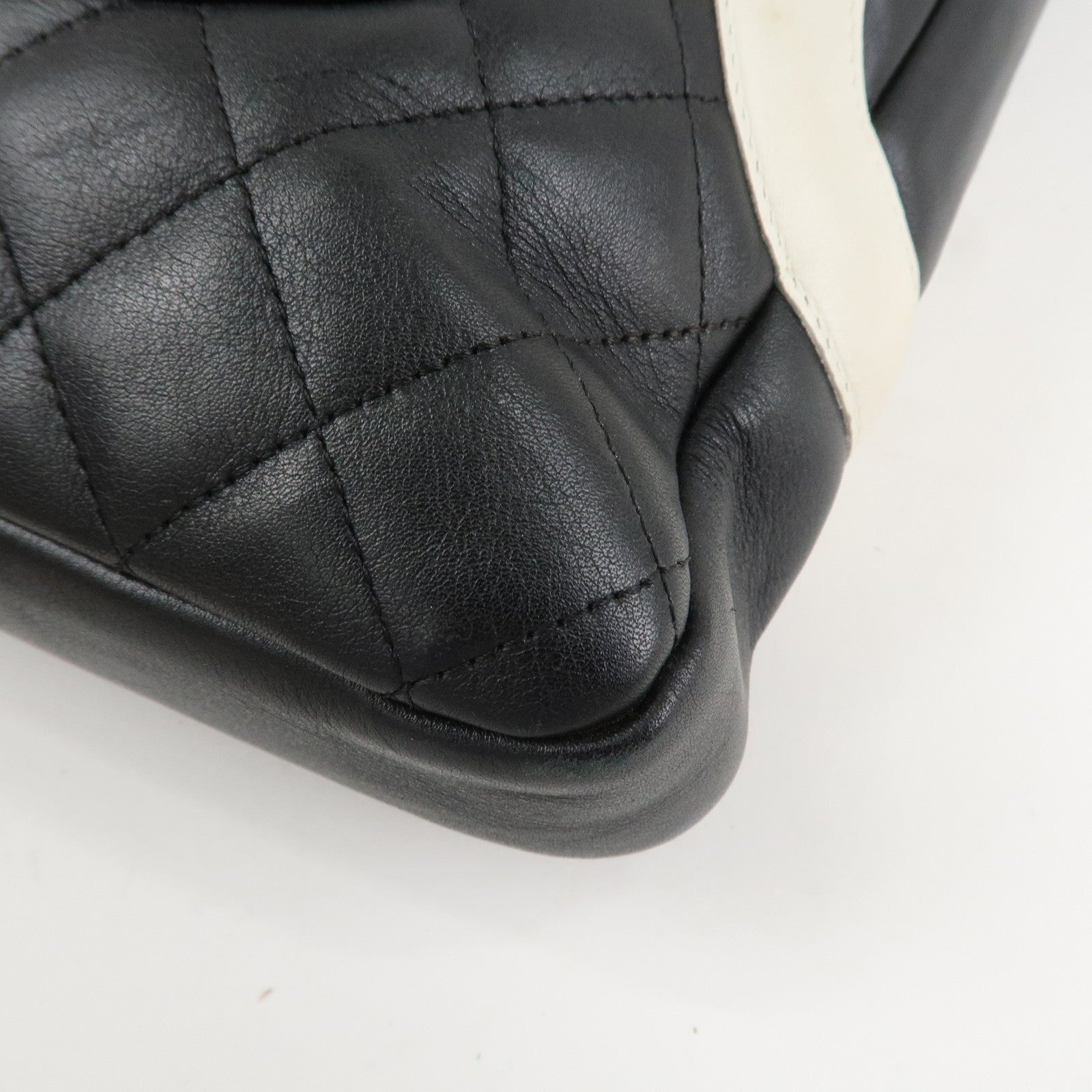 CHANEL Cambon Line COCO Mark Lamb Skin Large Shoulder Bag A25179