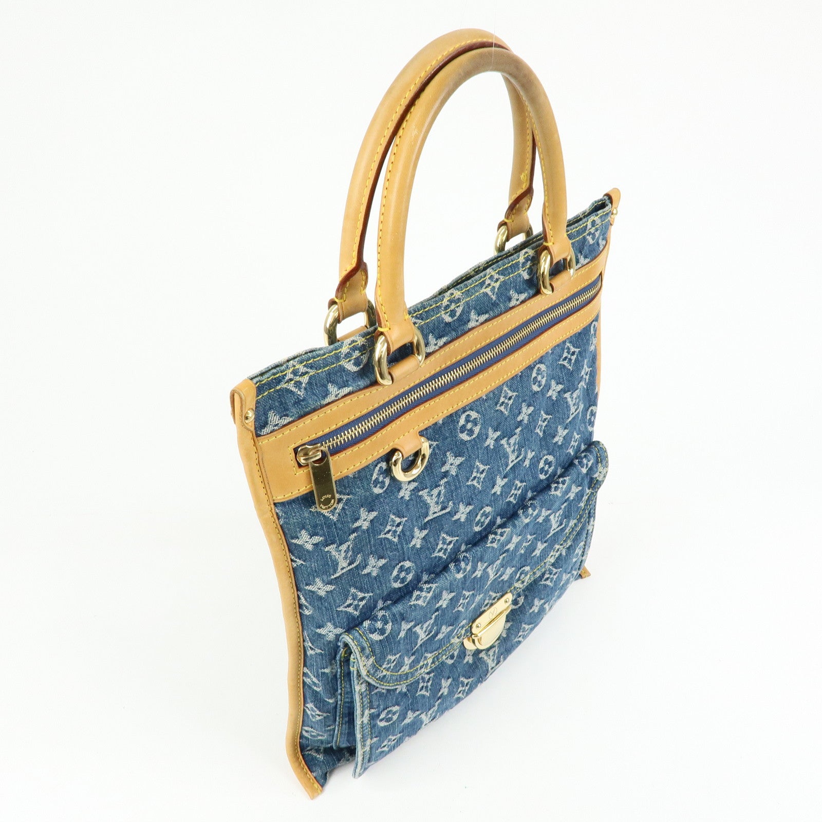 Louis Vuitton Monogram Denim Flat Shopper Tote Bag M95018
