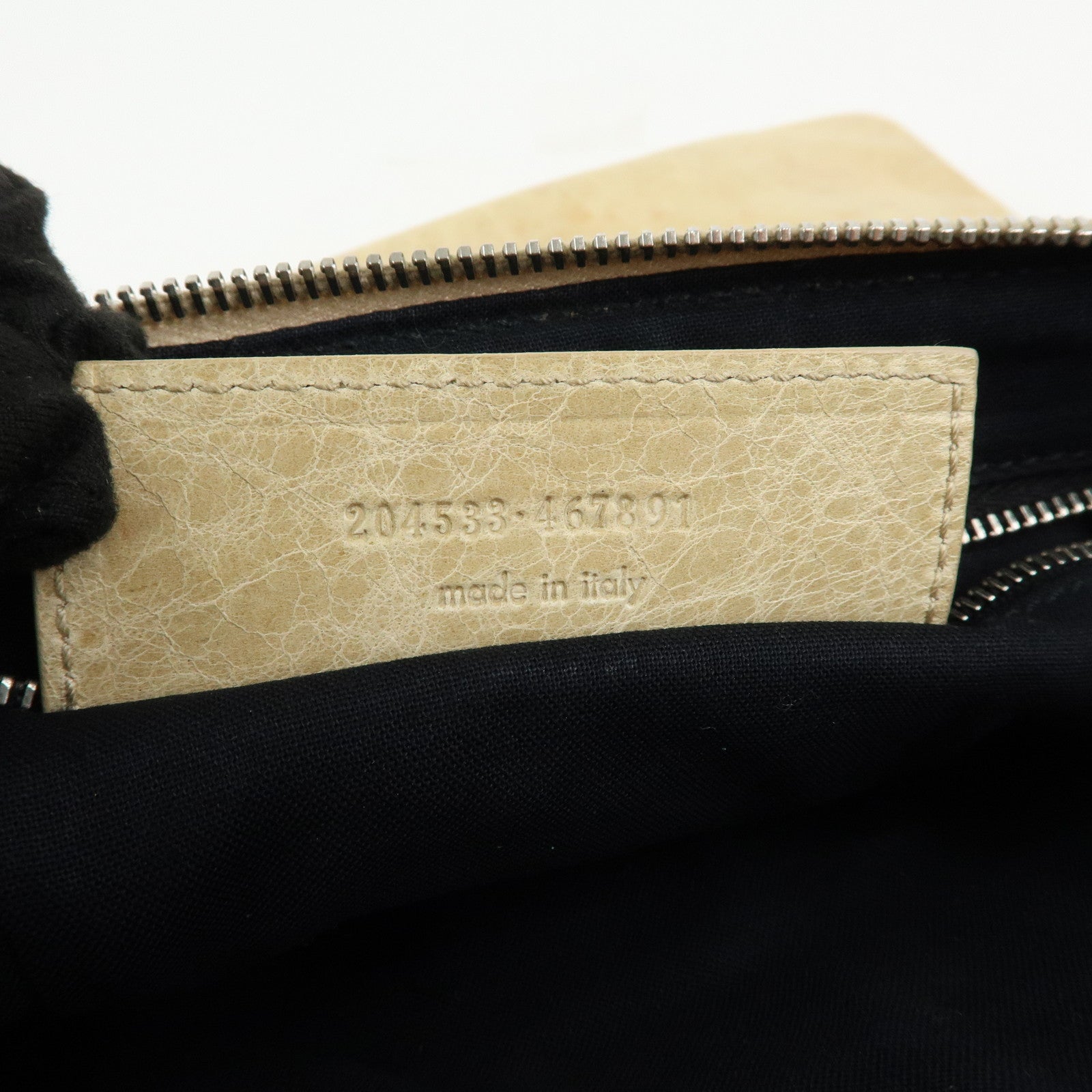 BALENCIAGA Leather Giant Clutch Bag Pouch Beige 204533