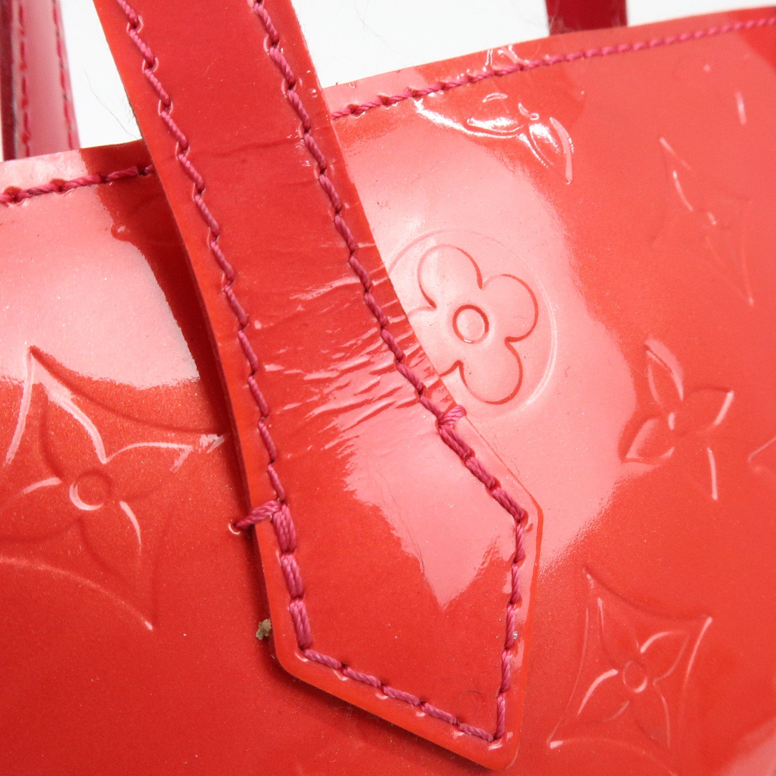 Louis Vuitton Monogram Vernis Wilshire PM Hand Bag Rose Pop M93643