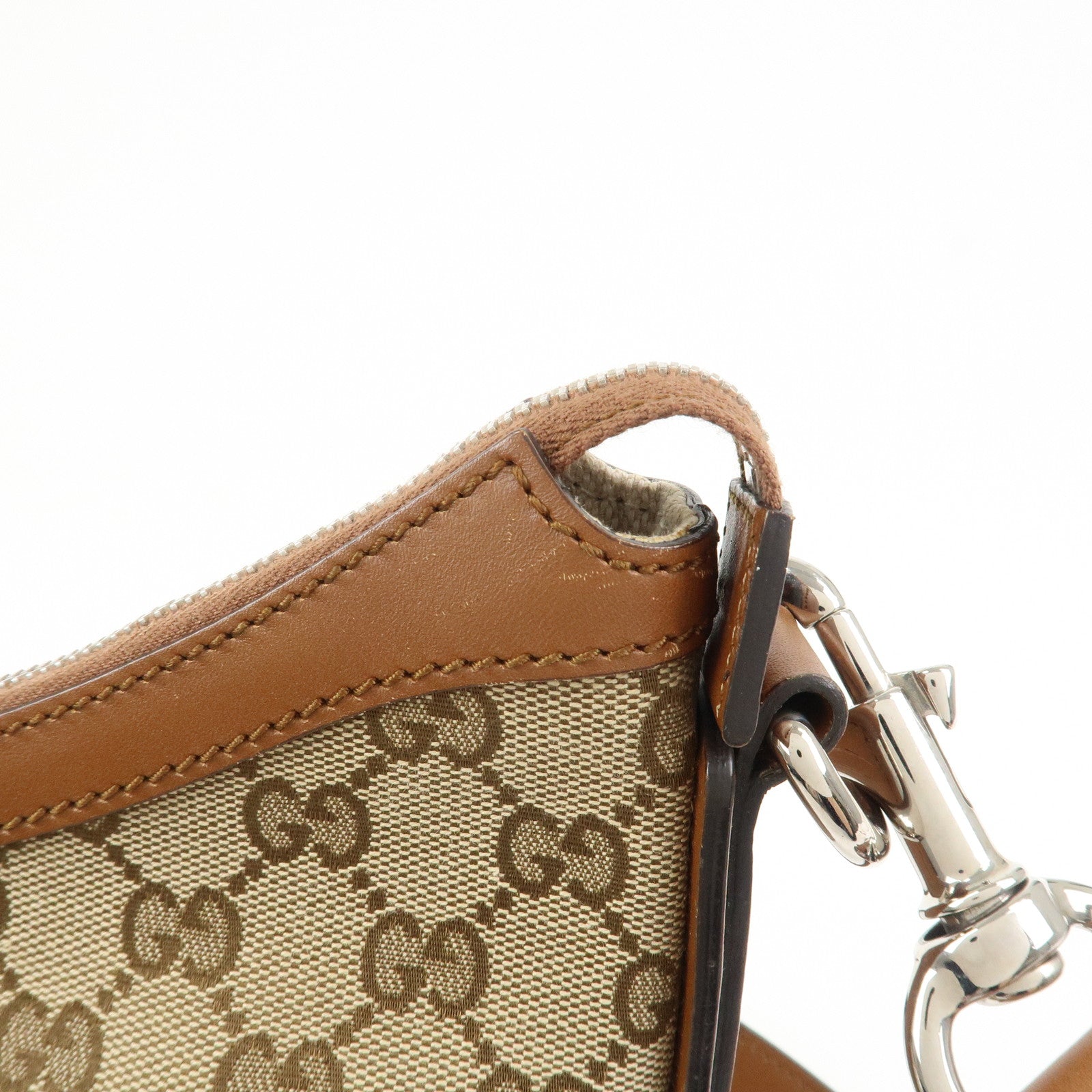 GUCCI Sherry GG Canvas Leather Shoulder Bag Beige Brown 353399