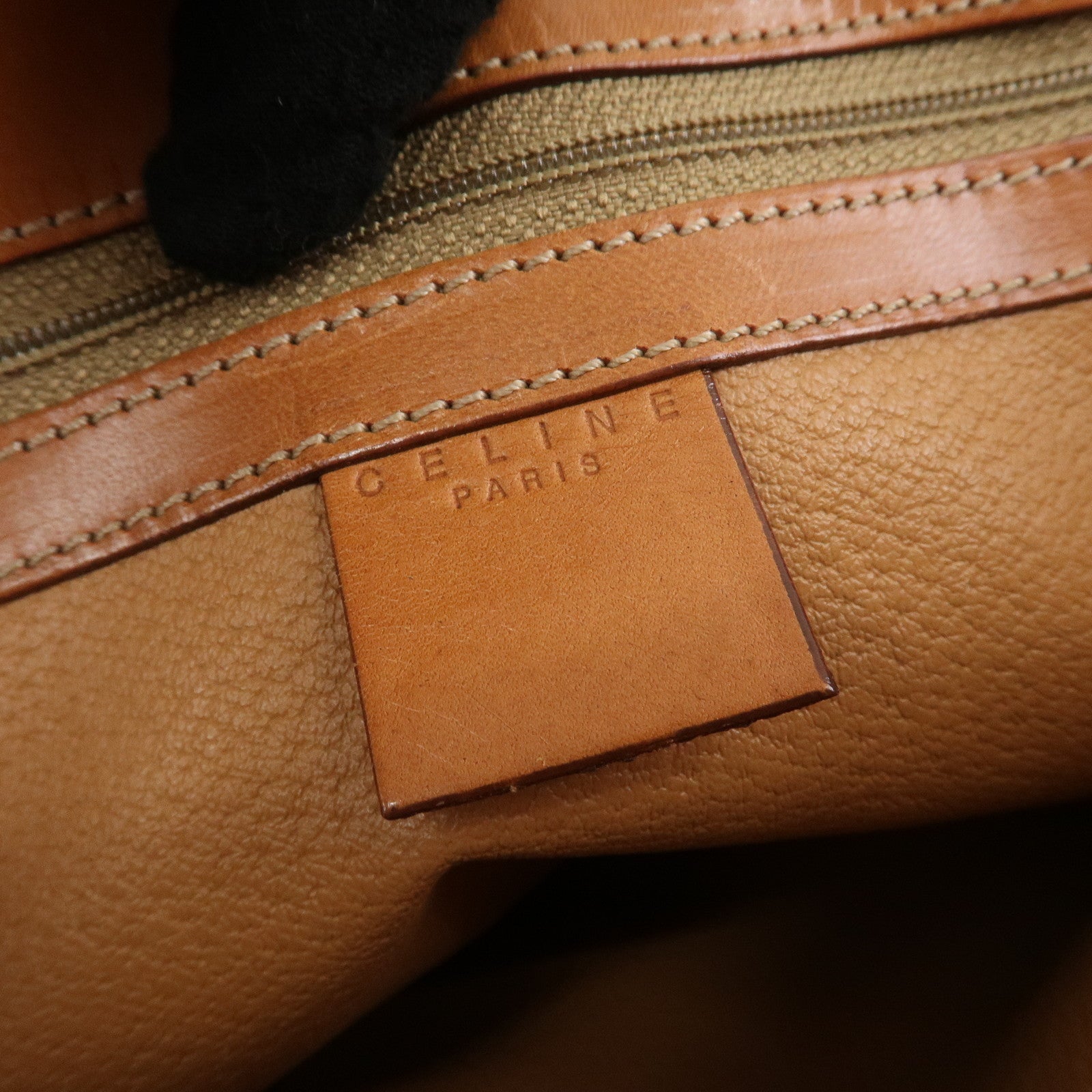 CELINE Macadam PVC Leather Hand Bag Tote Bag Brown