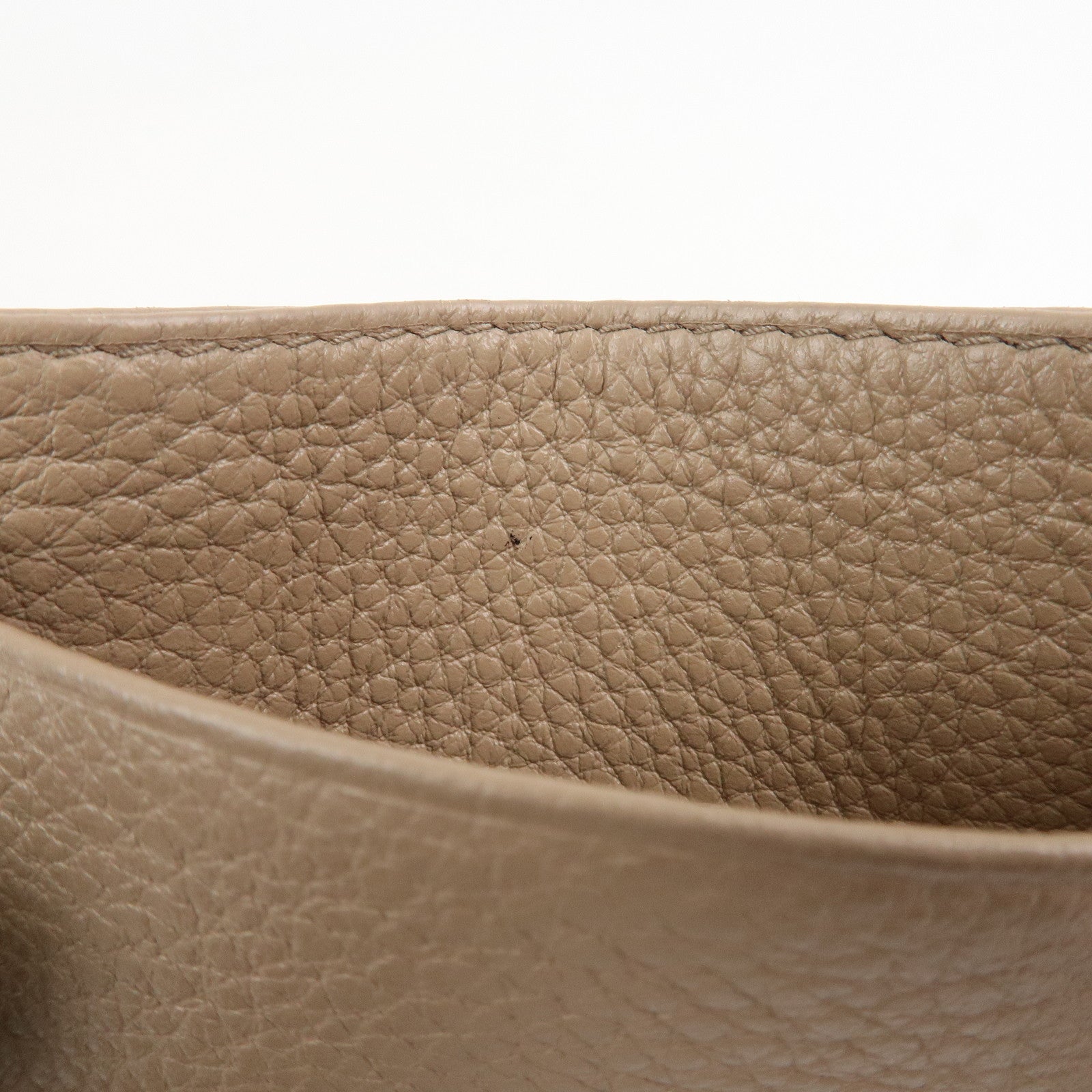 PRADA Leather Card Case Card Holder Beige 1MC208