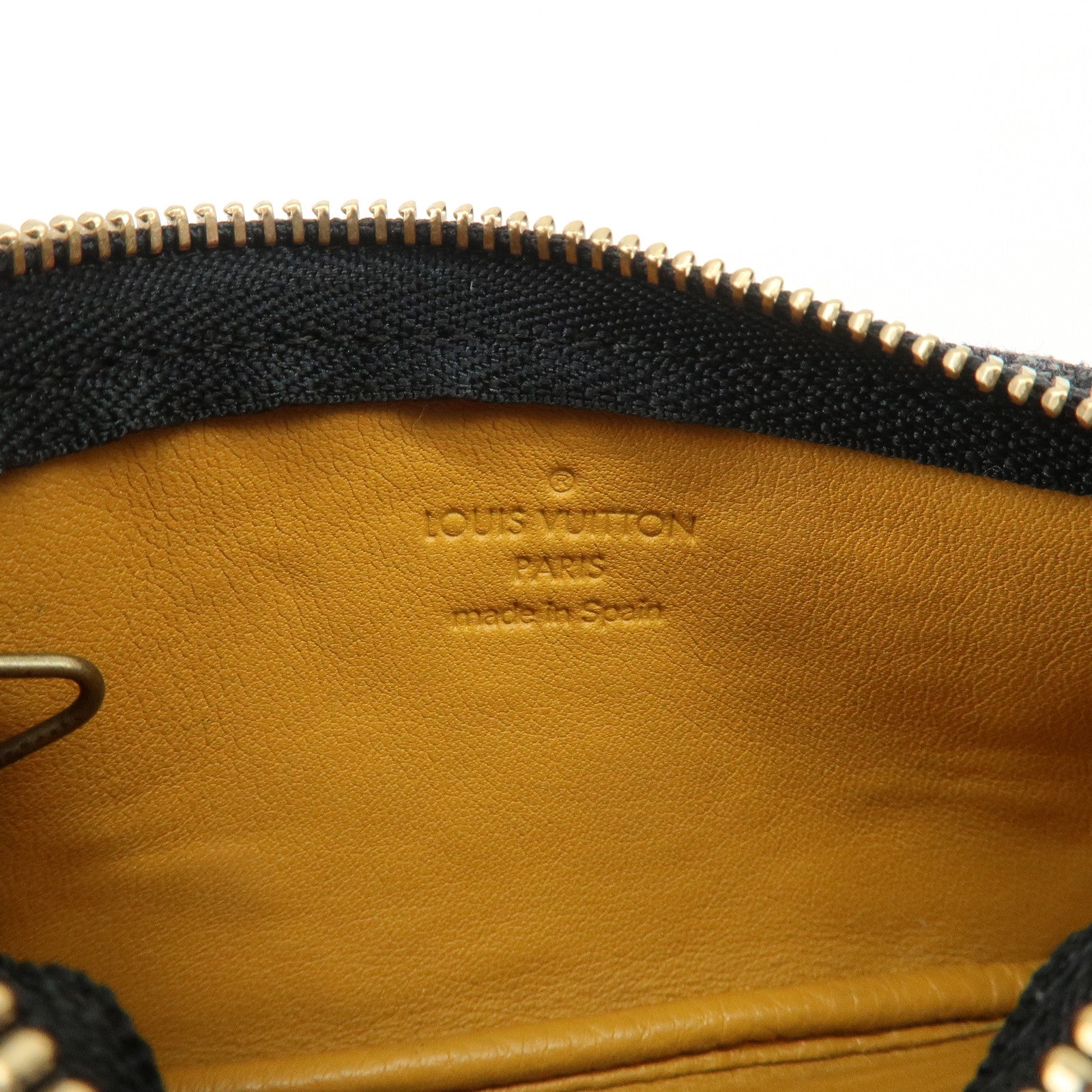 Louis Vuitton Monogram Denim Pochette Cles Coin Case Black M95616