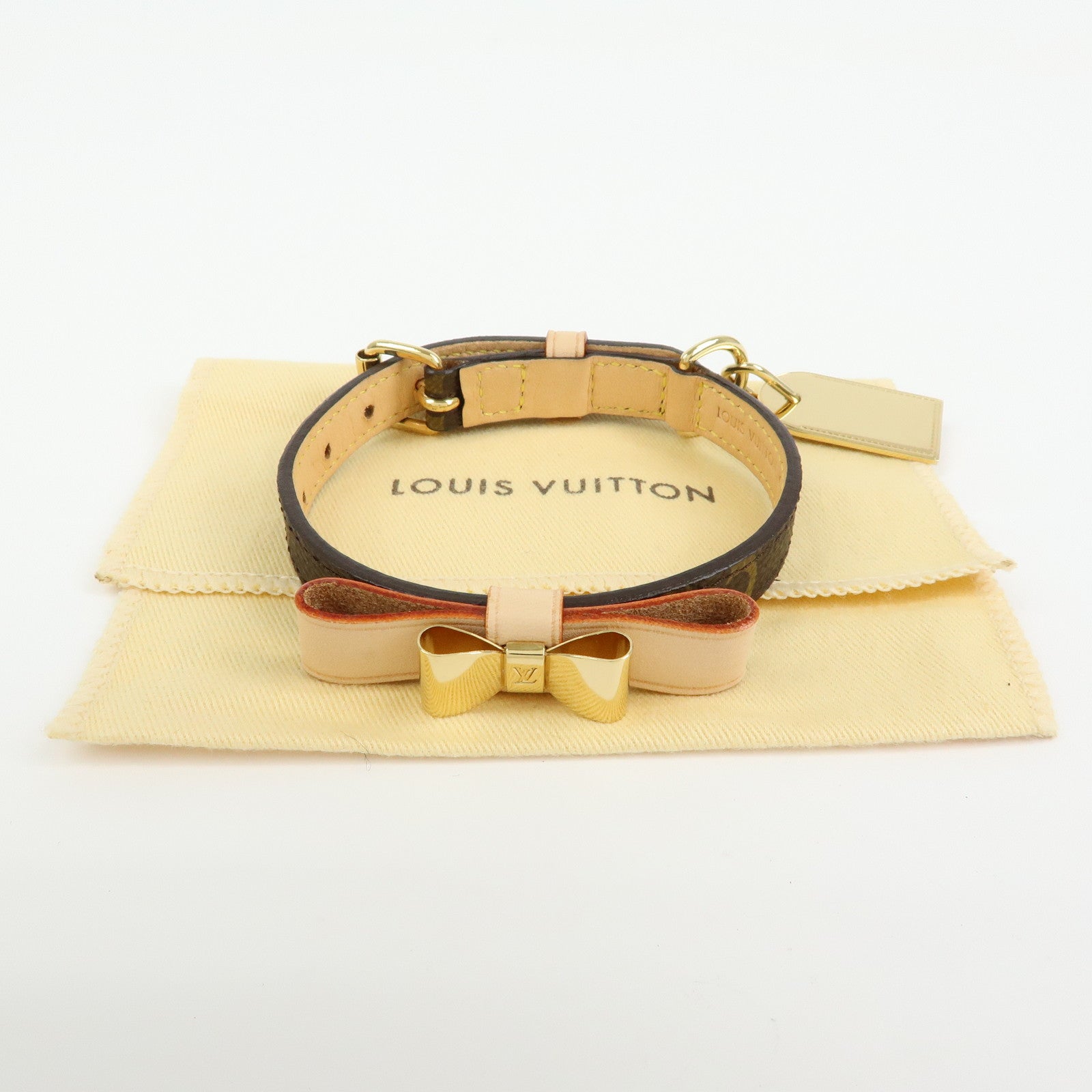 LOUIS VUITTON Monogram Canvas Collier Baxter Dog Collar M58073