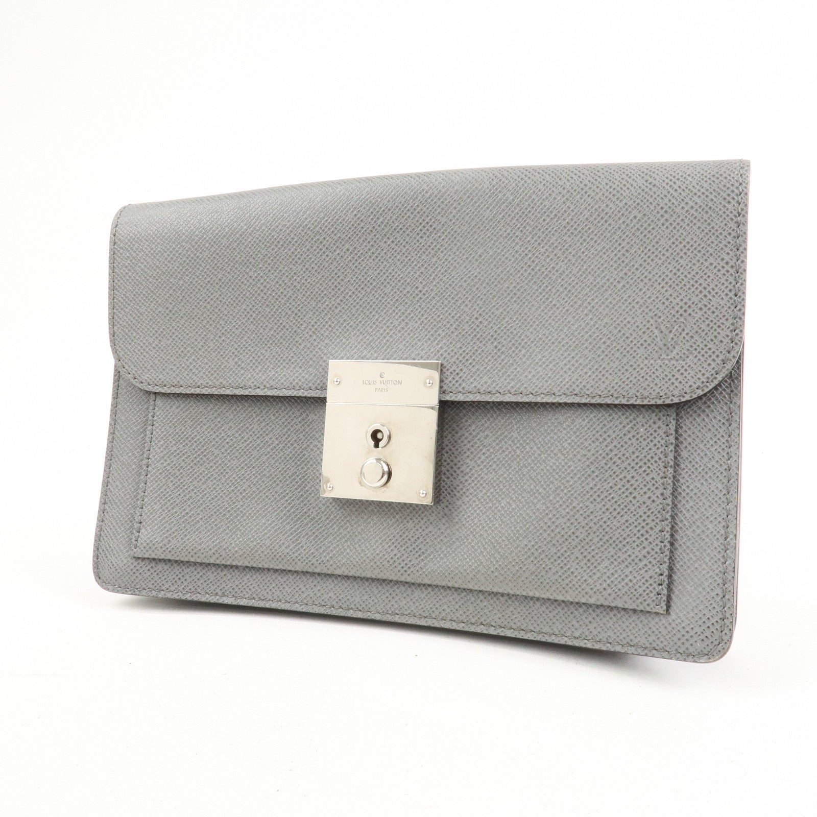 Louis Vuitton Taiga Leather Neo Belaia Clutch Bag Glacier M32683