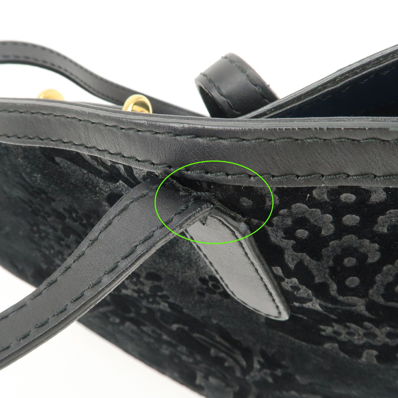 GUCCI Horsebit Logo Suede Leather Tote Bag Hand Bag Black 305585