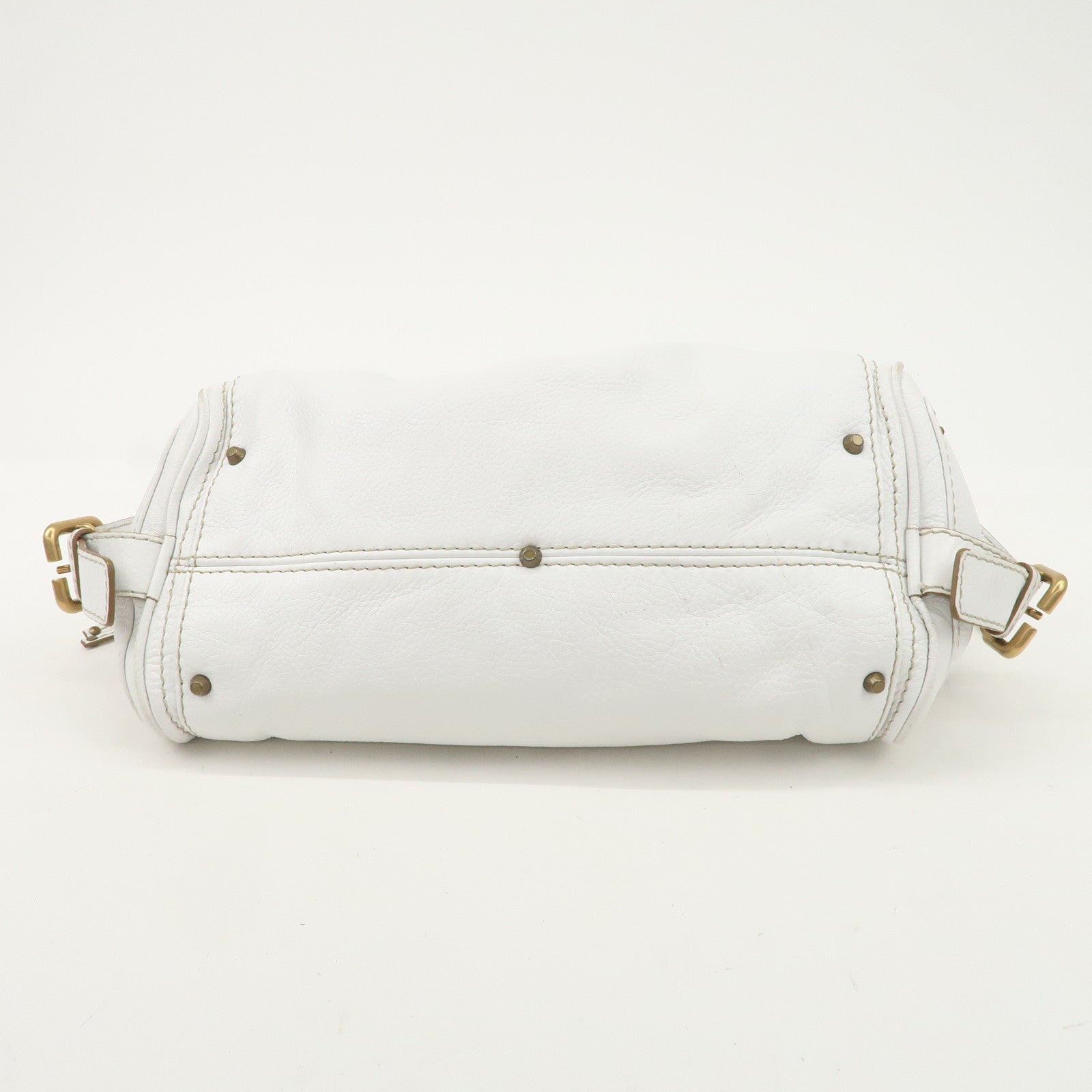 Chloe Padington Leather Hand Bag Shoulder Bag White Used