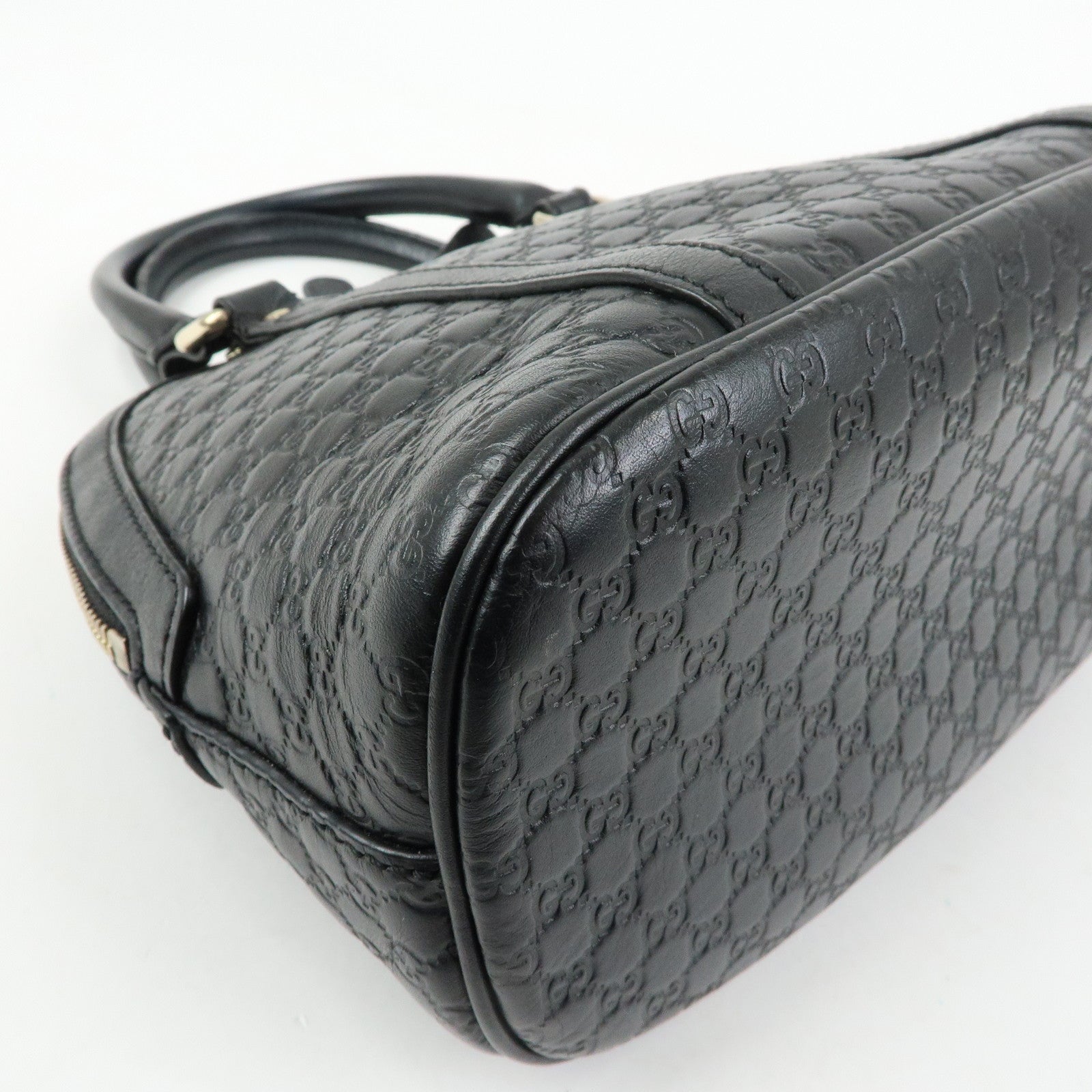 GUCCI Microguccissima Leather 2Way Bag Hand Bag Black 449654