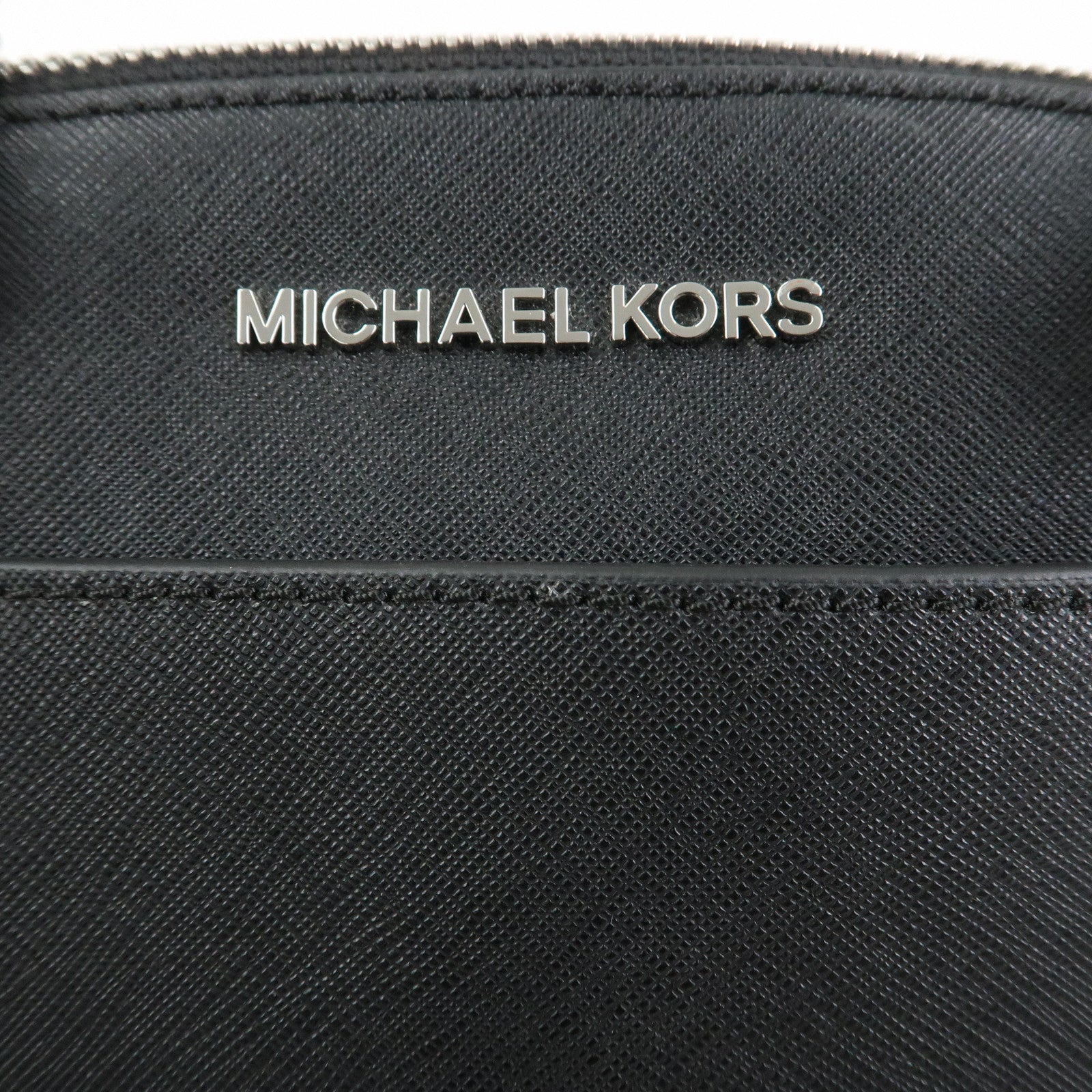 MICHAEL KORS Leather 2 Way Shoulder Bag Hand Bag Black Silver
