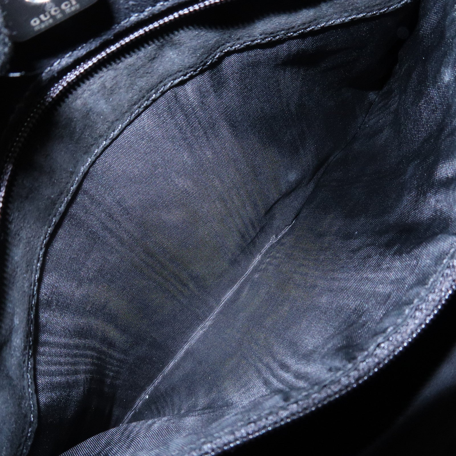 GUCCI Bamboo Leather Shoulder Bag Hand Bag Black 001.3760