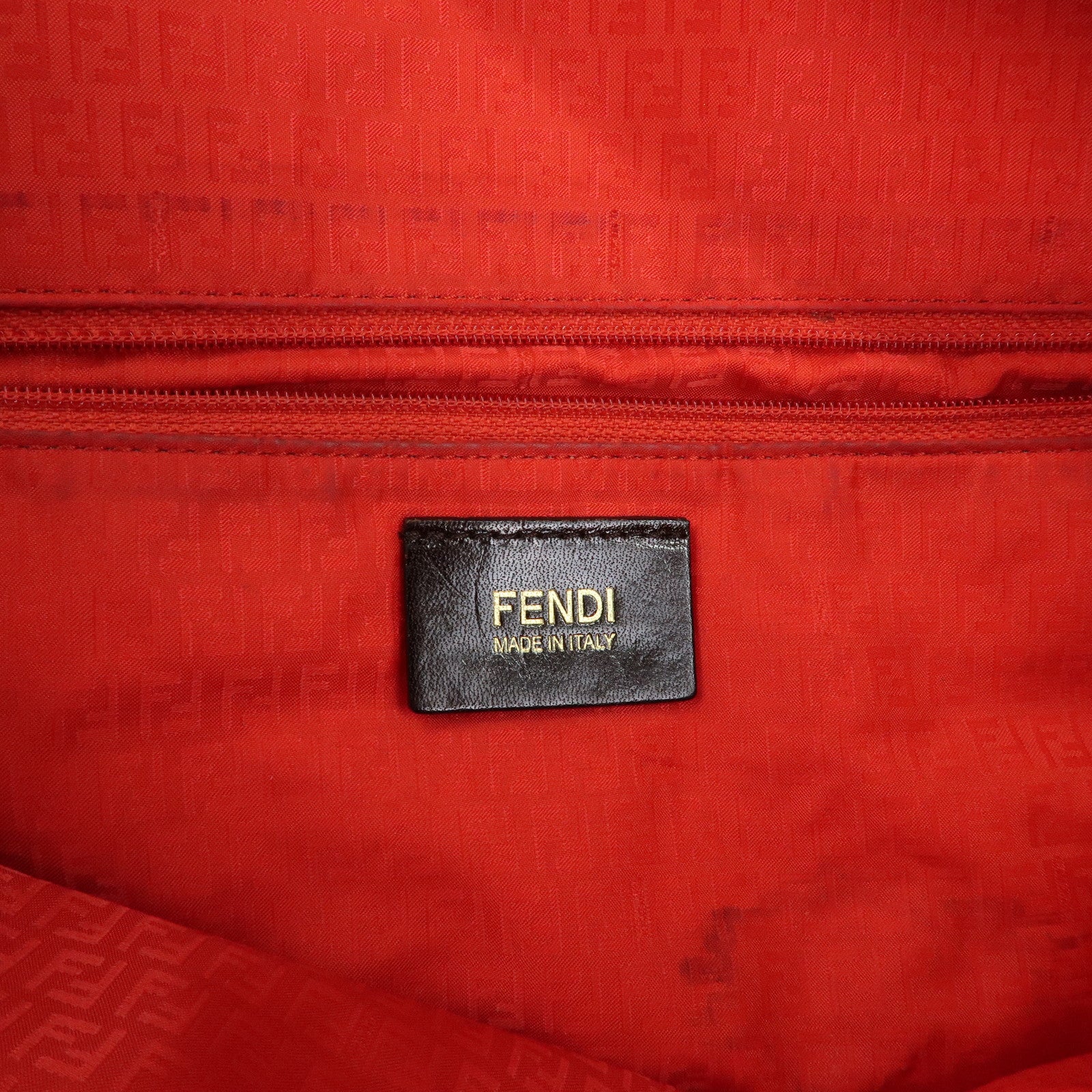 FENDI Zucca PVC Coated Canvas Tote Bag Hand Bag Brown 8BH185