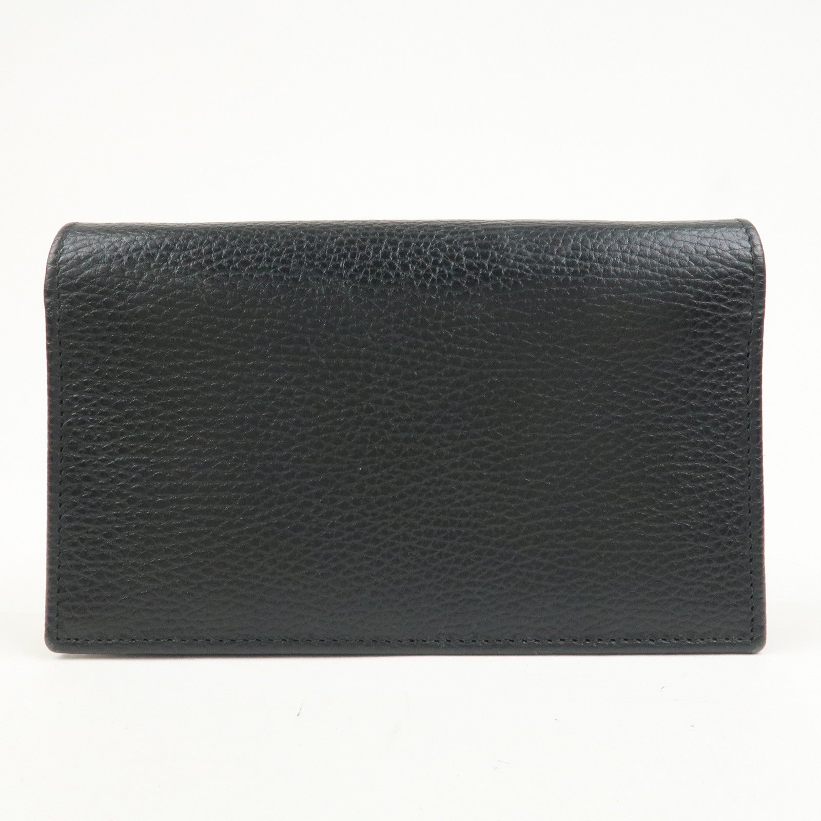 GUCCI Interlocking G Leather Chain Shoulder Bag Black 615523