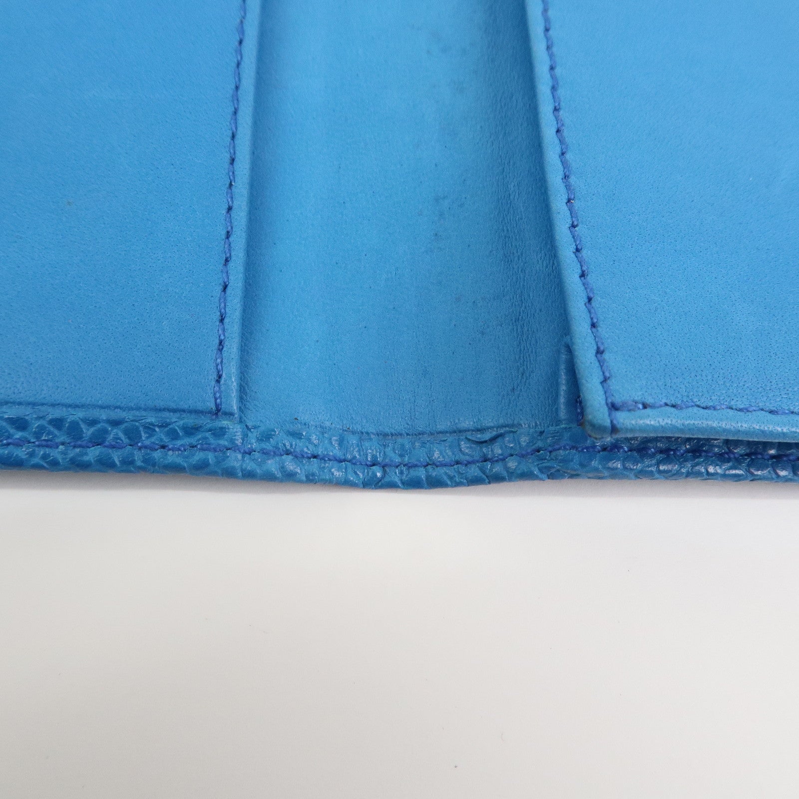 CHANEL COCO Mark Caviarskin Card Case Card Holder Blue